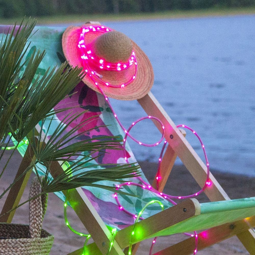 STAR TRADING Gartenleuchte LED Mini Lichterschlauch Tuby in Pink, keine Angabe, Leuchtmittel enthalten: ja, fest verbaut, LED, warmweiss, Gartenleuchten