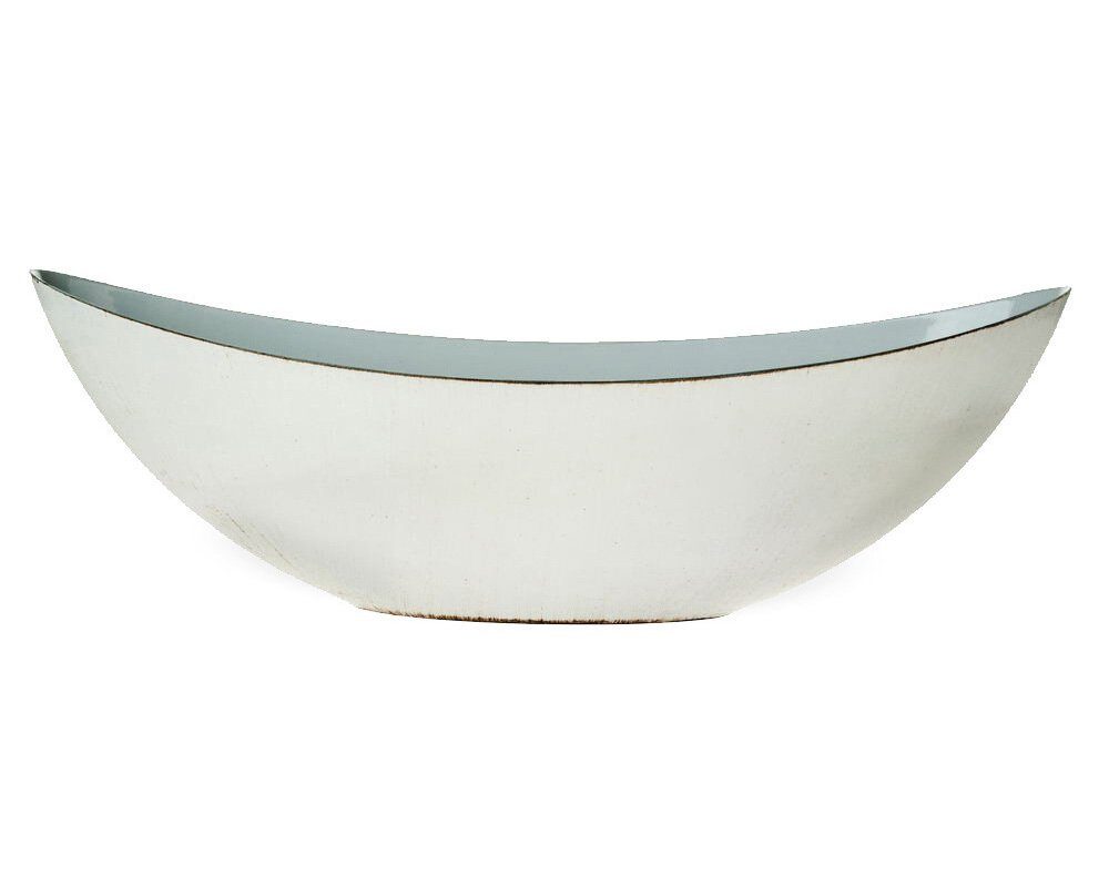 matches21 HOME & HOBBY Blumentopf Große Pflanzschale oval 34 cm für draussen Dekoschale creme-weiss (1 St), Blumen-Schale als wetterfeste Friedhof-Schale Grab-S – Bild 4 von 5