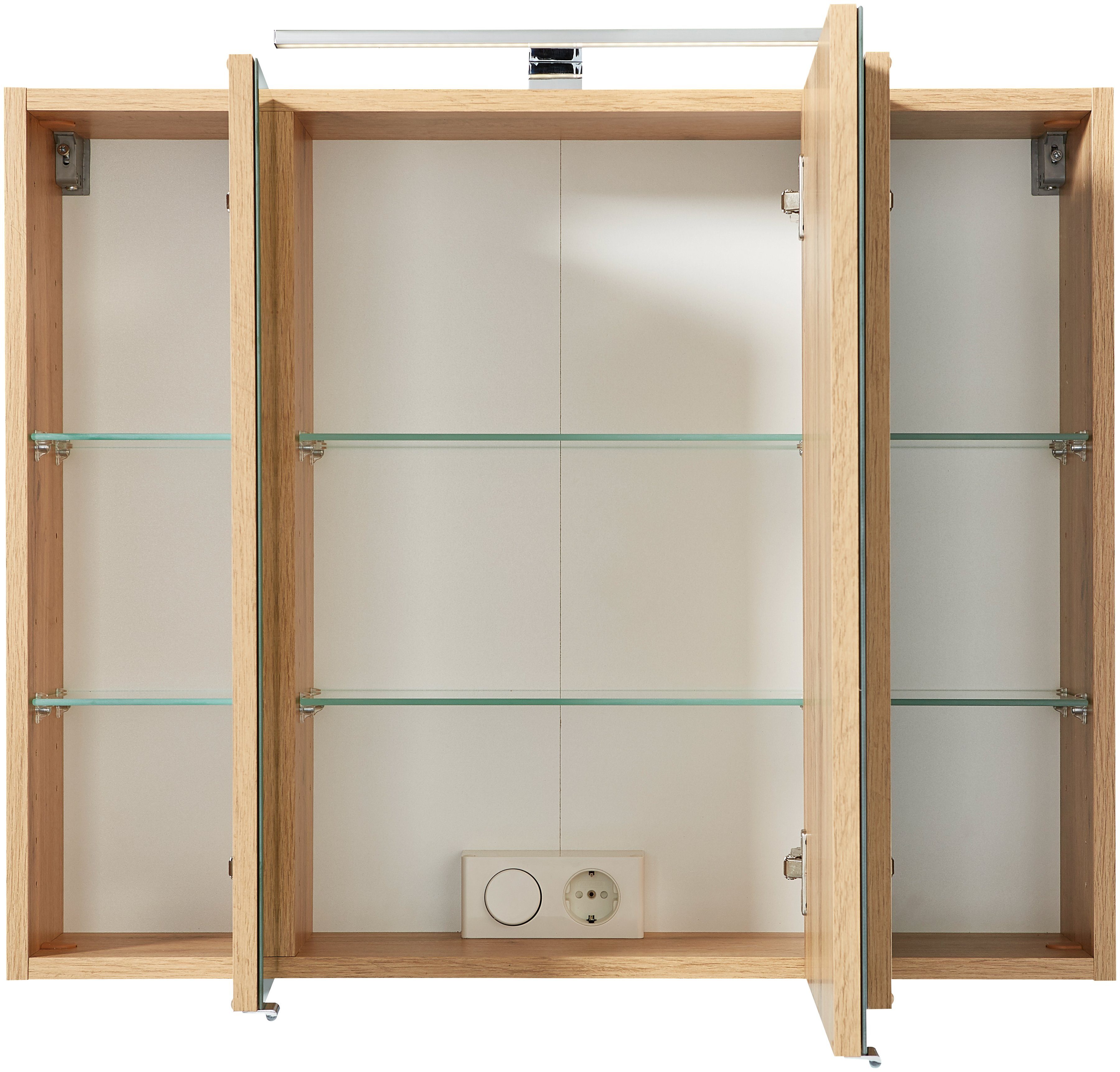 welltime Spiegelschrank Malibu Breite 80 cm, mit Spiegeltüren und Türendämpfern