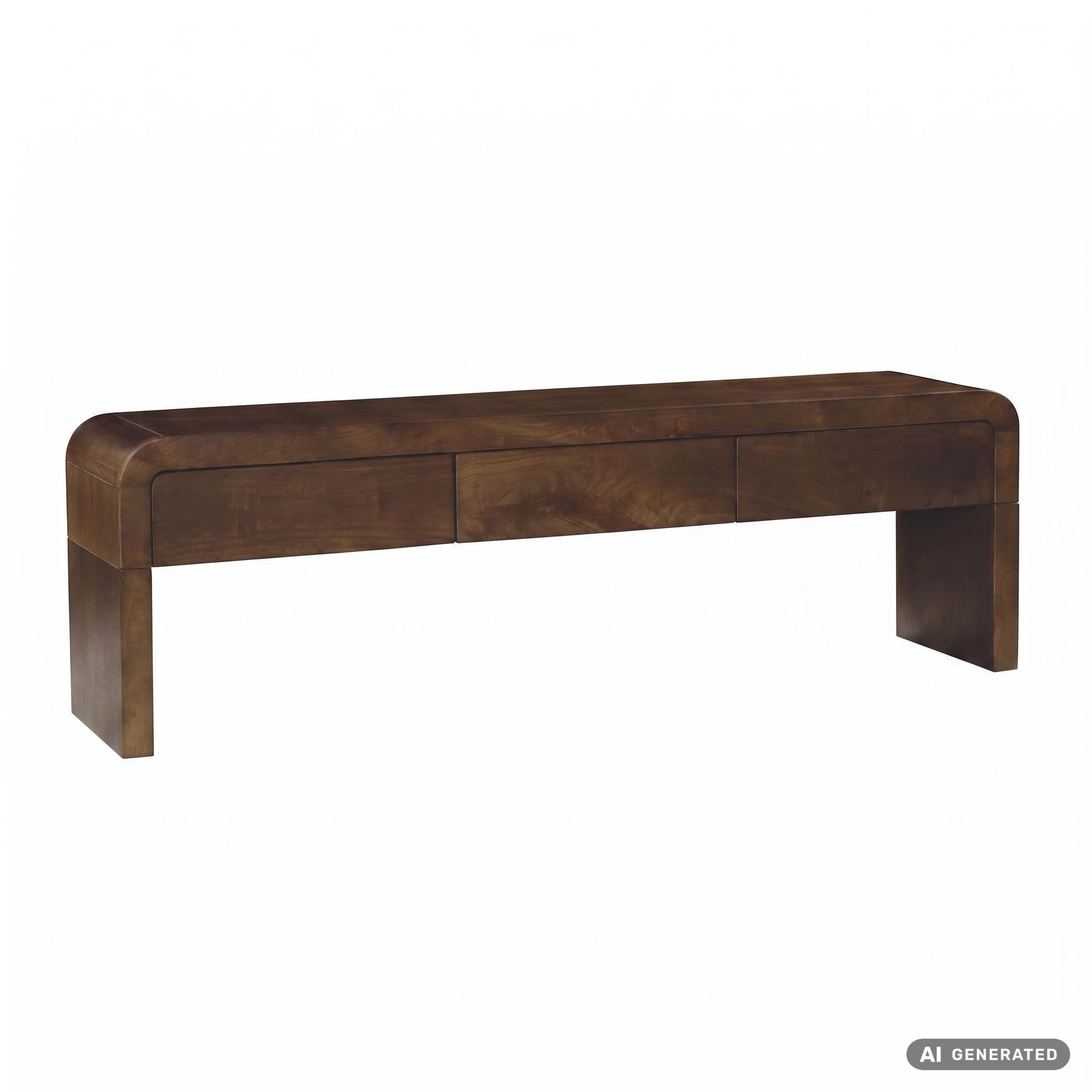 Wohnling Lowboard WL7.921 TV Board Fernsehschrank Fernsehkommode Massivholz 160cm Holz (Stilvolles Mediamöbel aus echtem Mangoholz), Viel Stauraum dank drei Schubladen
