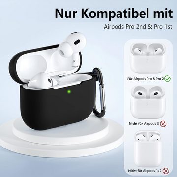Coonoor Kopfhörer-Schutzhülle Silikonschutz-hülle für Airpods Pro 2 Gen, 8 in 1 Zubehörsatz Airpod, für Apple Uhrenhalter, Schlüsselbund, Putzbürste, Riemen, Zubehörbox