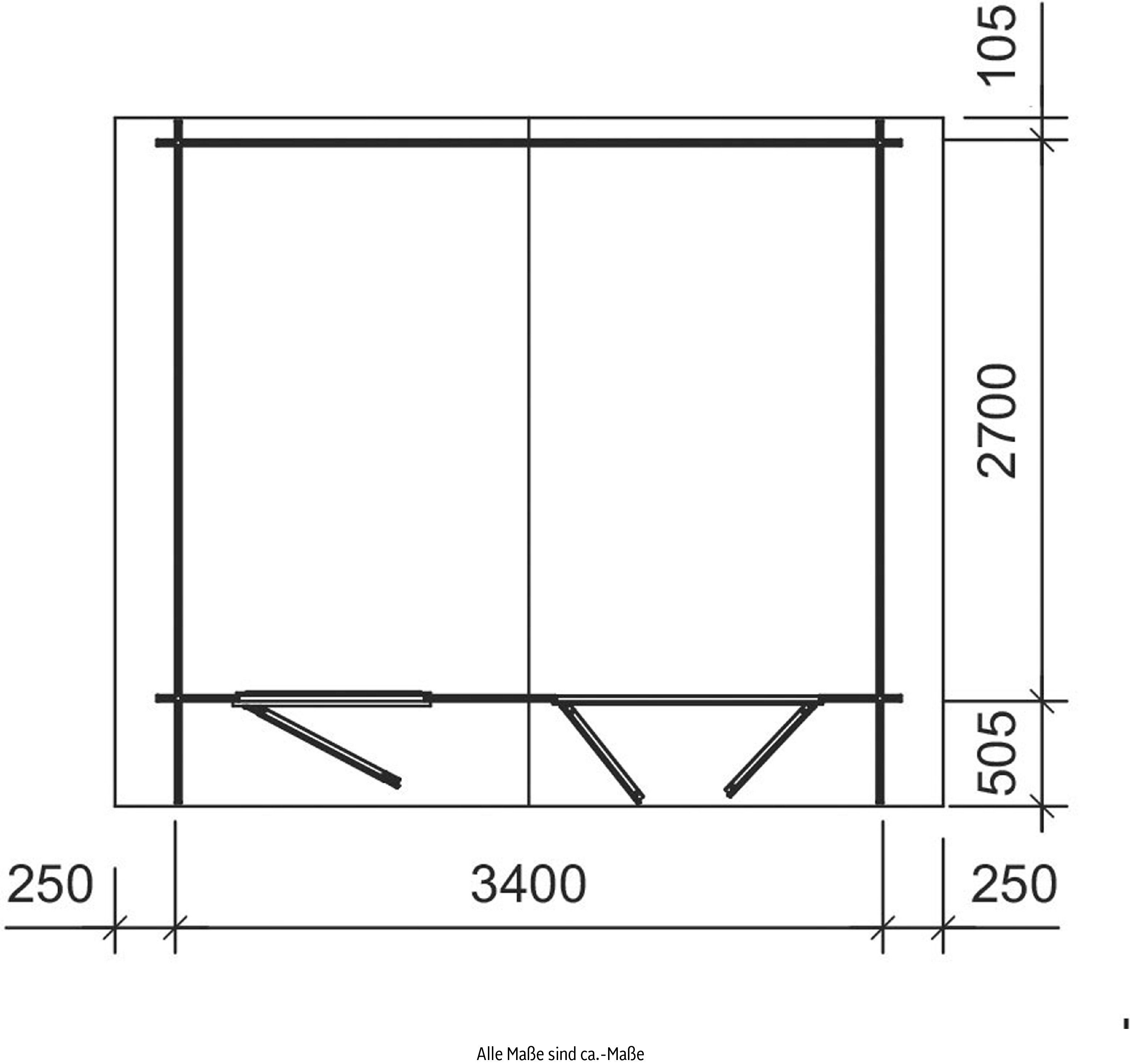 MAJA Einzeltür Doppelfenster cm, Echtglas MODENA, (Set, Gartenhaus BxT: verglasung), und 358x331 Echtglas mit LASITA