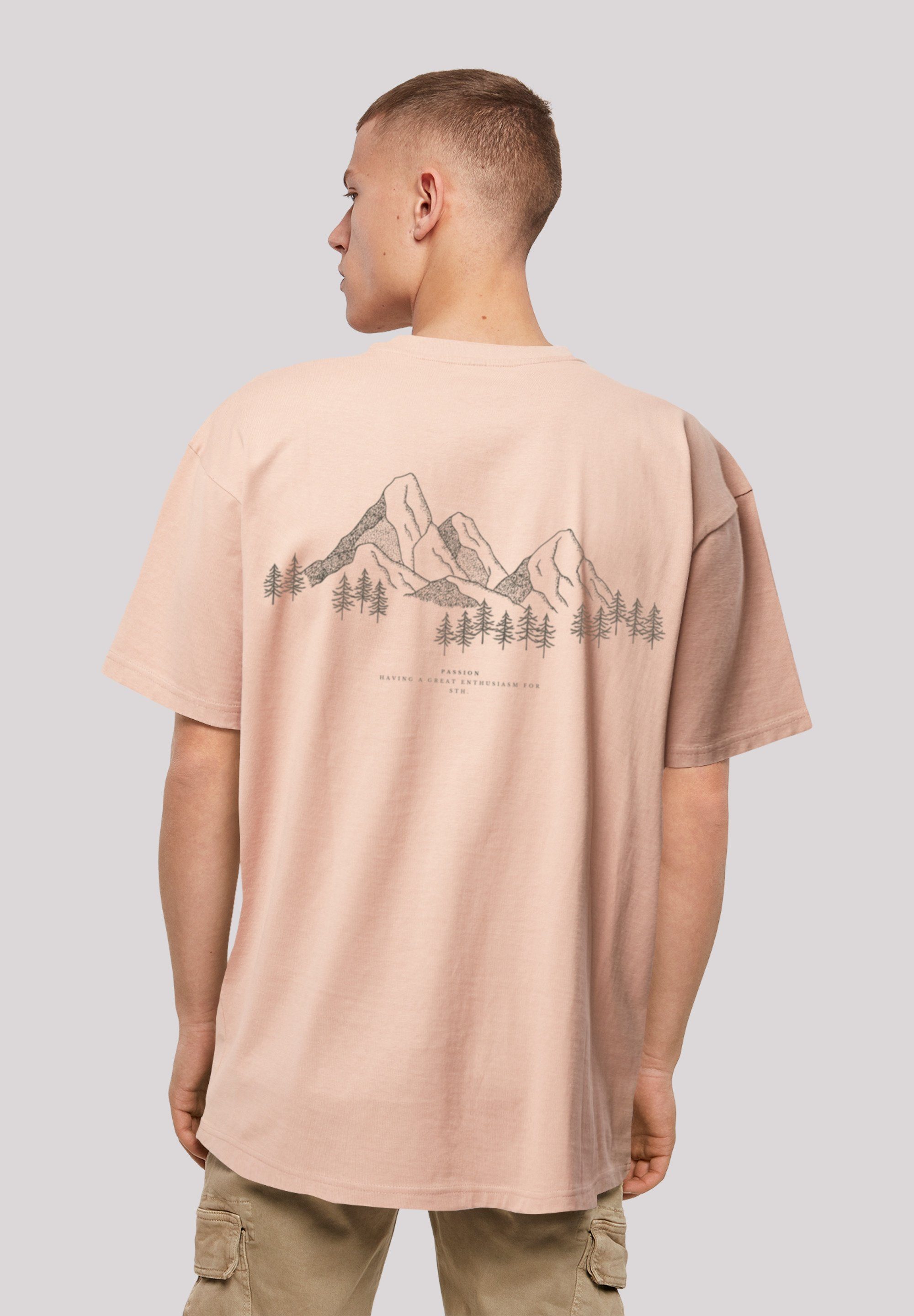 Ski Winter T-Shirt Mountain Print F4NT4STIC Schnee amber Urlaub Berge