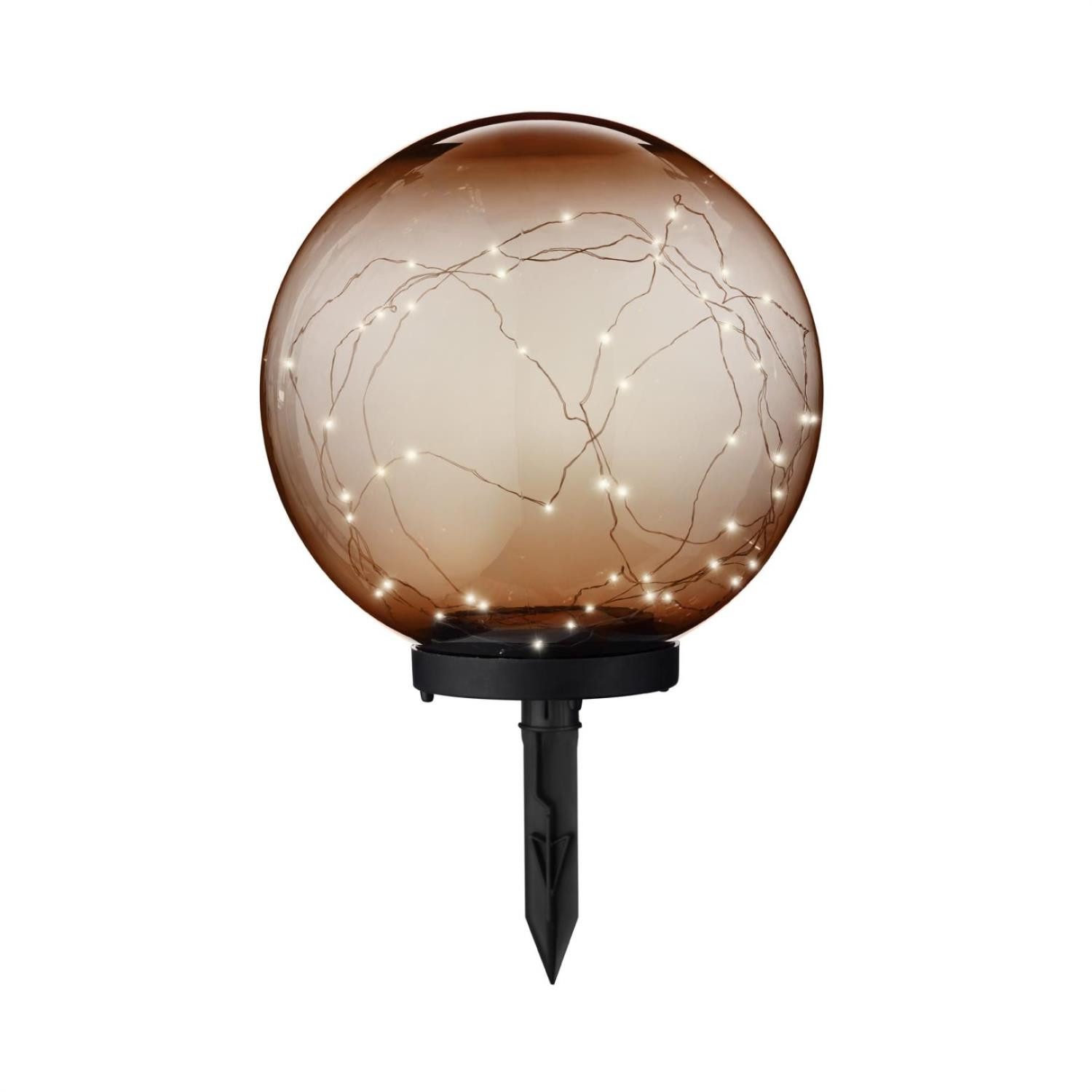LED Solarleuchte LED Solar Kugel Tisch Gartenleuchte Drahtlichterkette bernstein 30cm