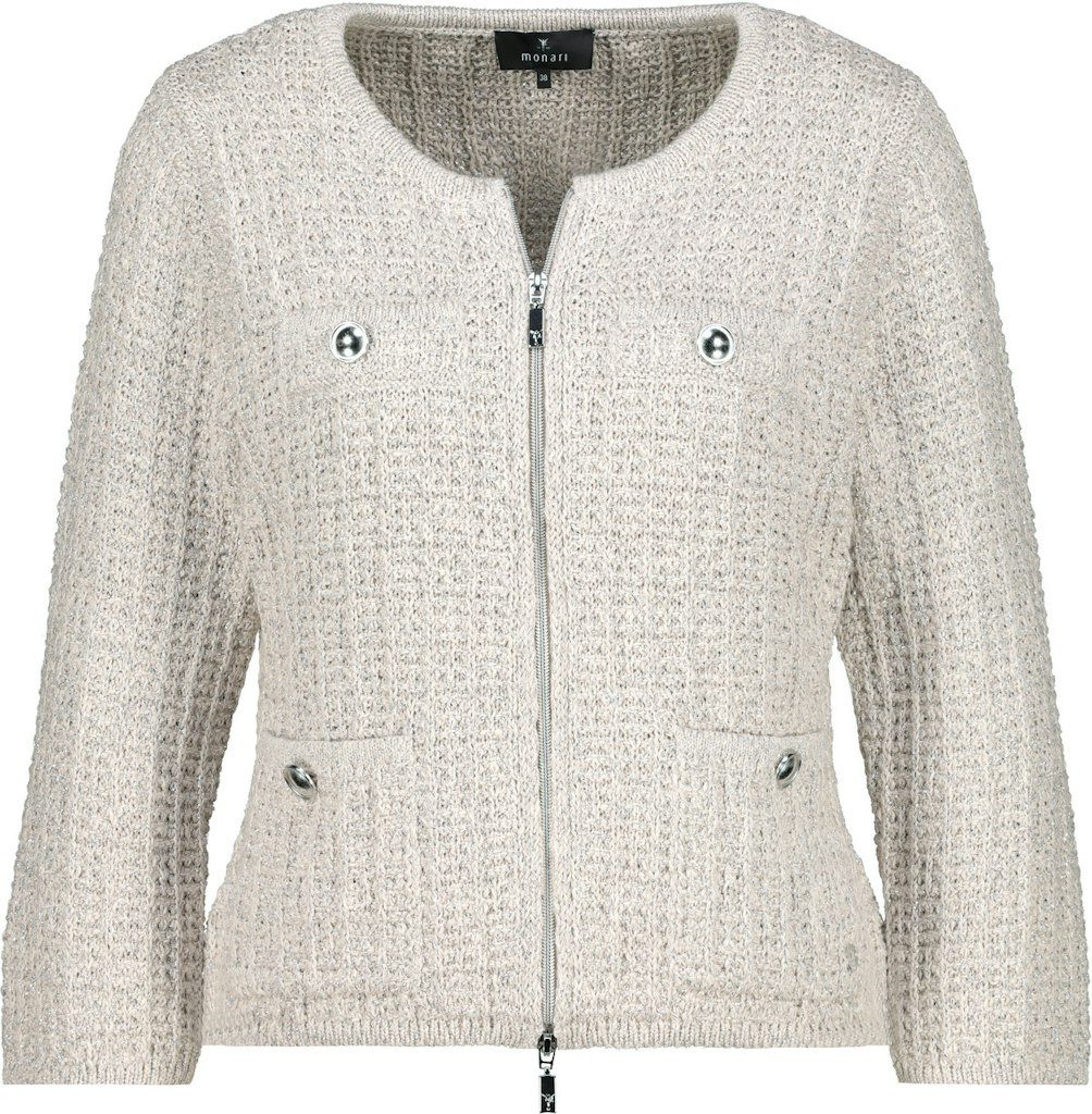Monari Sweatshirt 409286 Glitzernder Lurex mit 2-Wege-Reißverschluss günstig online kaufen