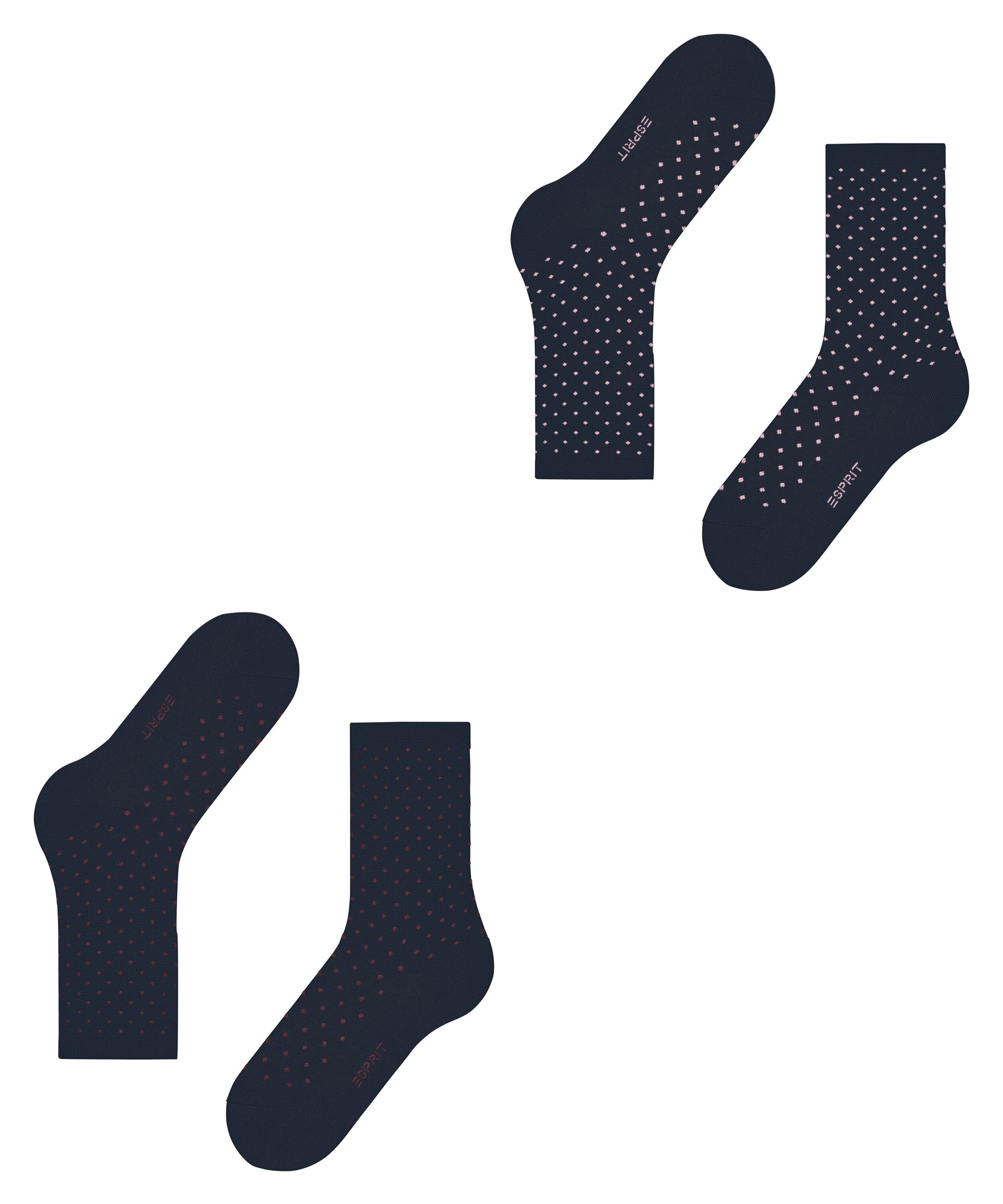 Esprit Socken Fine Dot 2-Pack Socken aus Biobaumwolle (2-Paar) aus Biobaumwolle