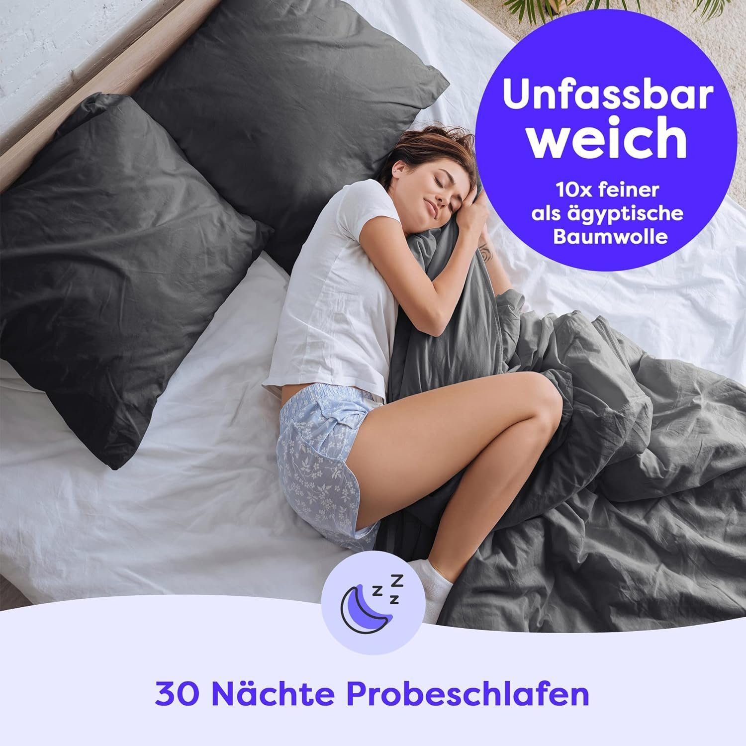 Wolkenfeld Kissenbezug Mikrofaser Kissenbezug - Allergiker Kopfkissenbezug - unfassbar weich, (1 Stück), Größe 80x80, 40x80 und 70x90 cm; versteckter Reißverschluss