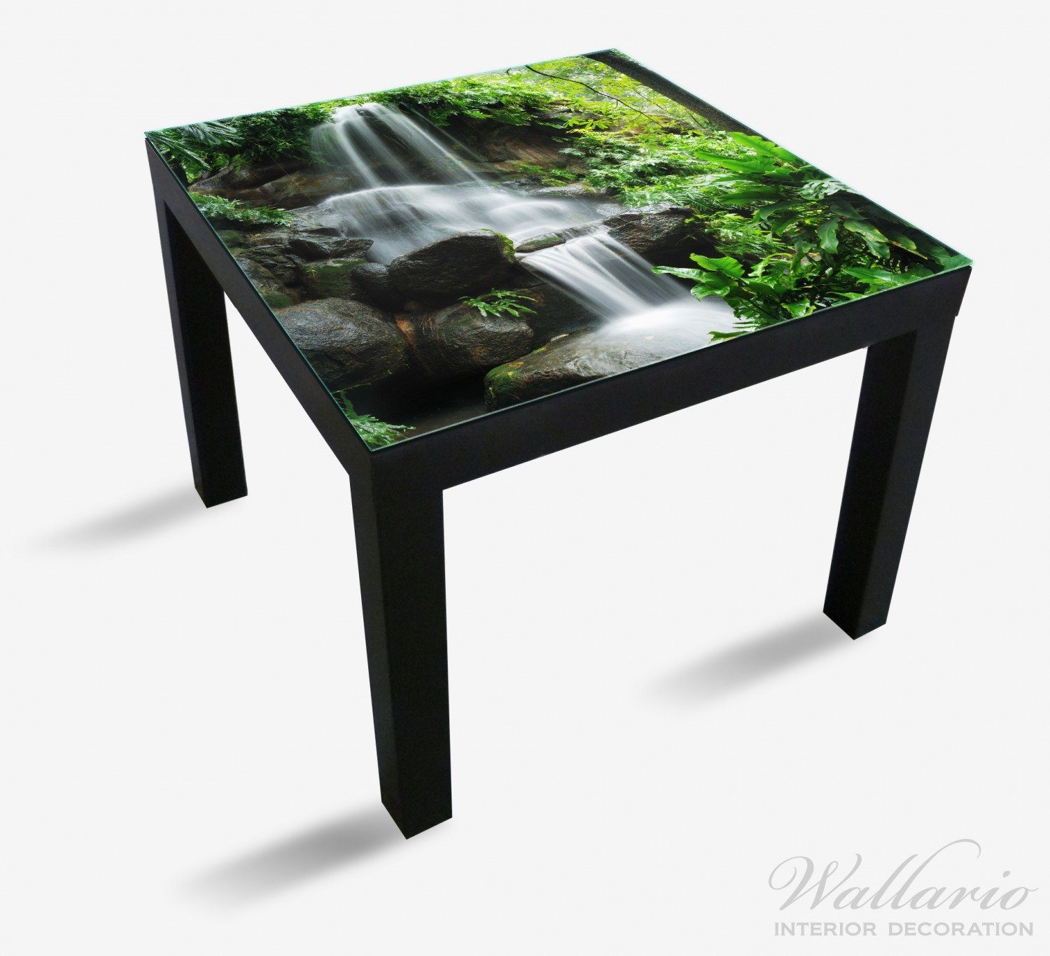 Wallario Tischplatte Sturzbach im Grünen Lack (1 Ikea Tisch St), geeignet für
