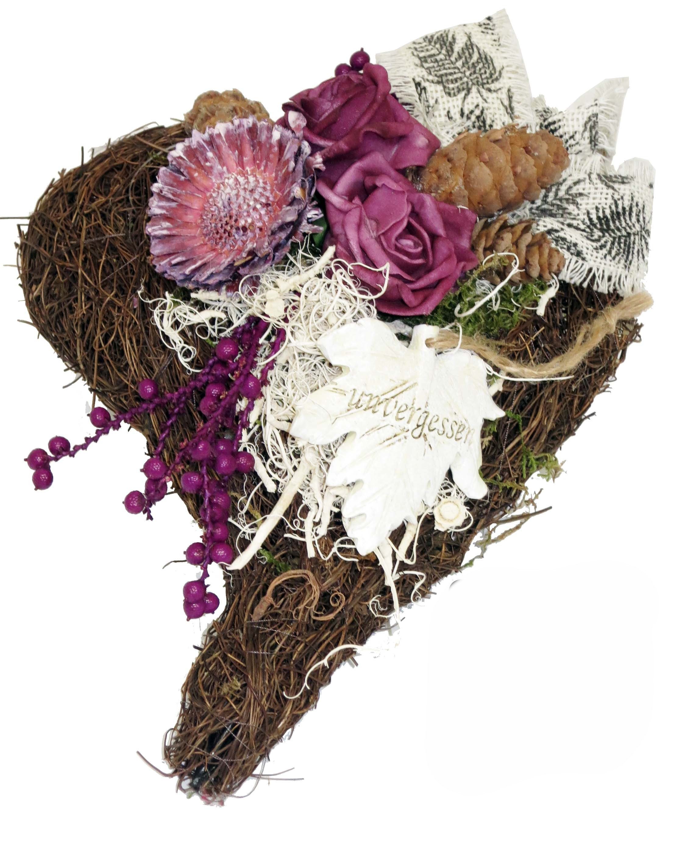 CreaFlor Home Dekokranz Herz, Handarbeit, natur, Motiv: Repens