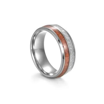 Eyecatcher Fingerring Moderne Ringe Holzmusterung oder Opaloptik streetwear casual, holz oder farbspiel