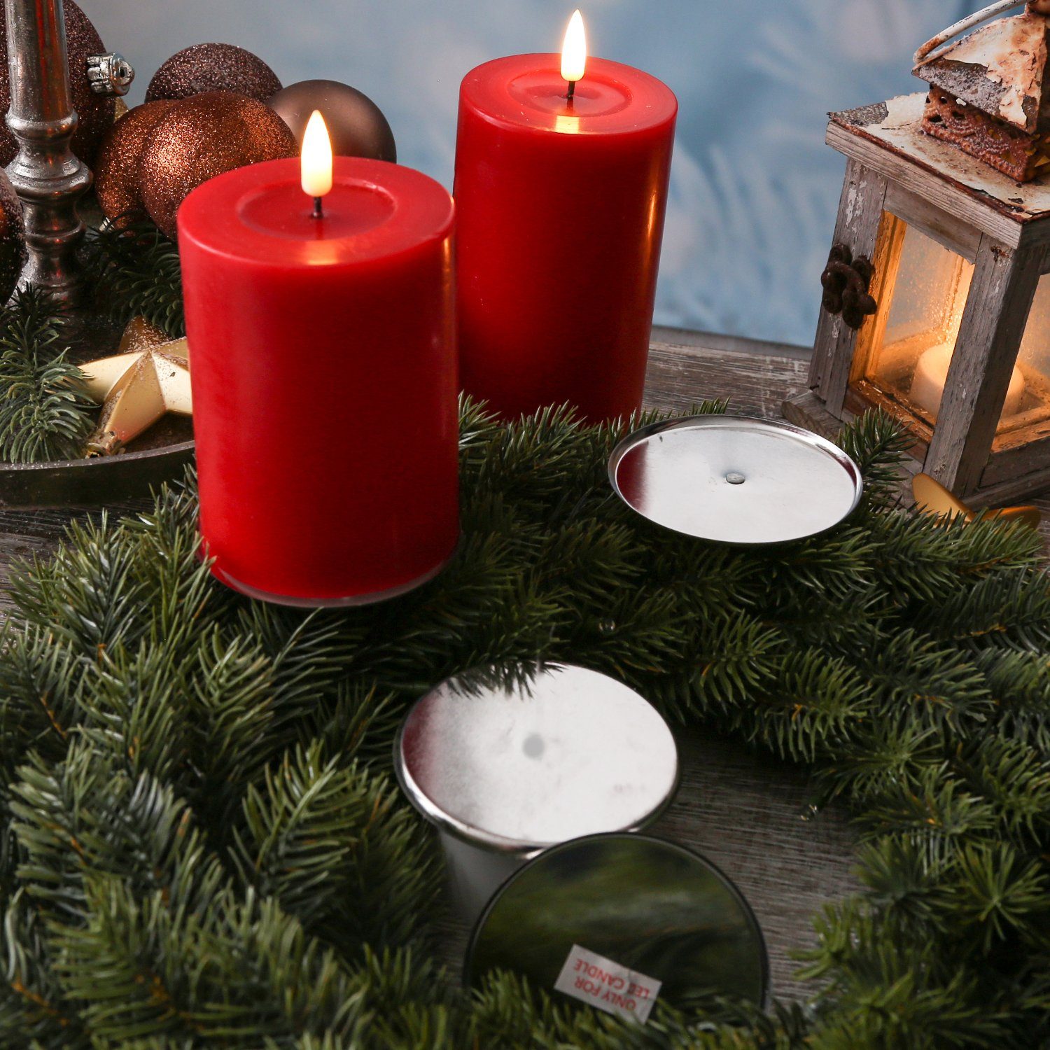 (4 4St f.LED 8cm Dorn Adventskerzenhalter ohne Kerzen Kerzenhalter St) Adventskranzstecker MARELIDA