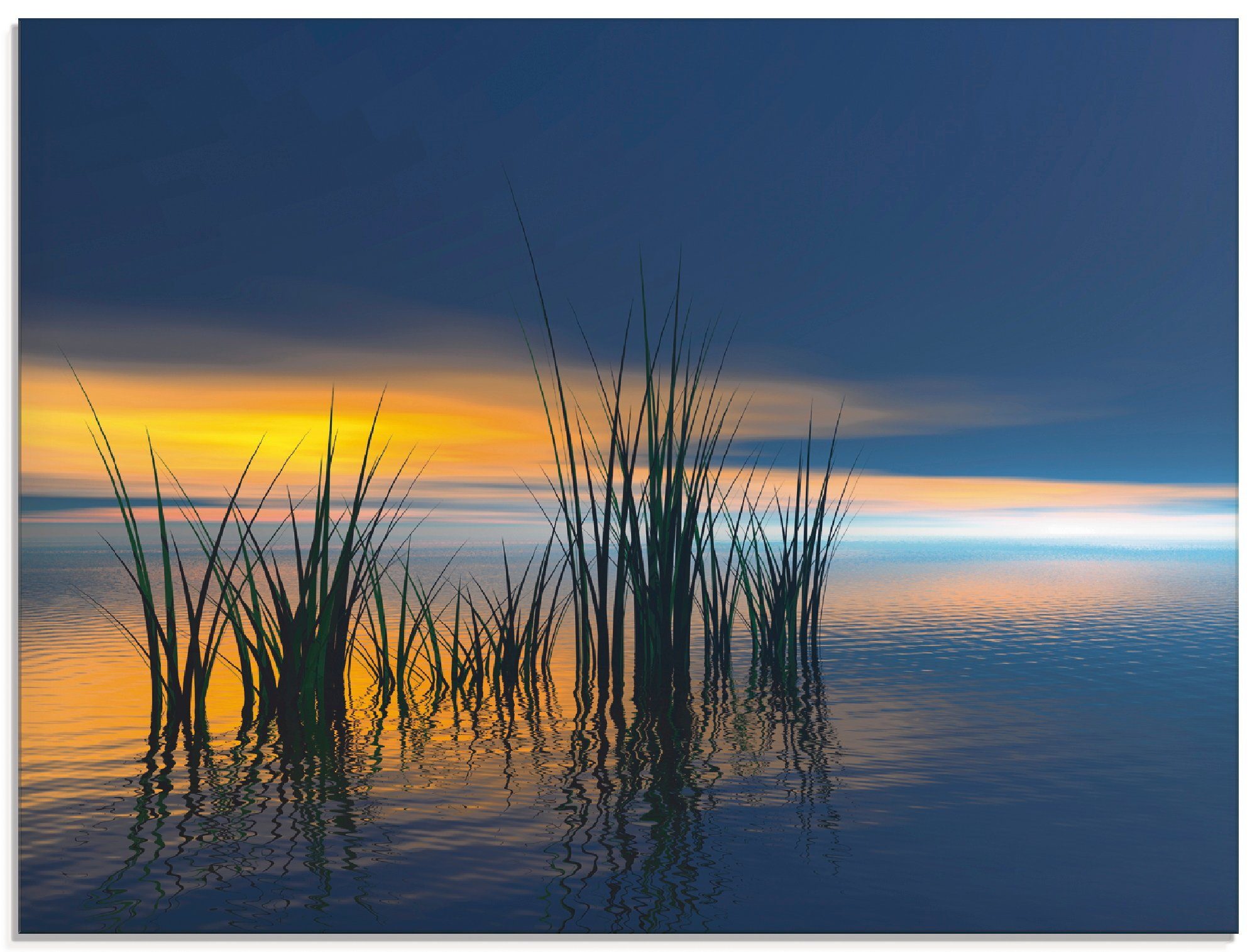 Artland Größen Gewässer III, Sonnenuntergang verschiedenen (1 St), Glasbild in
