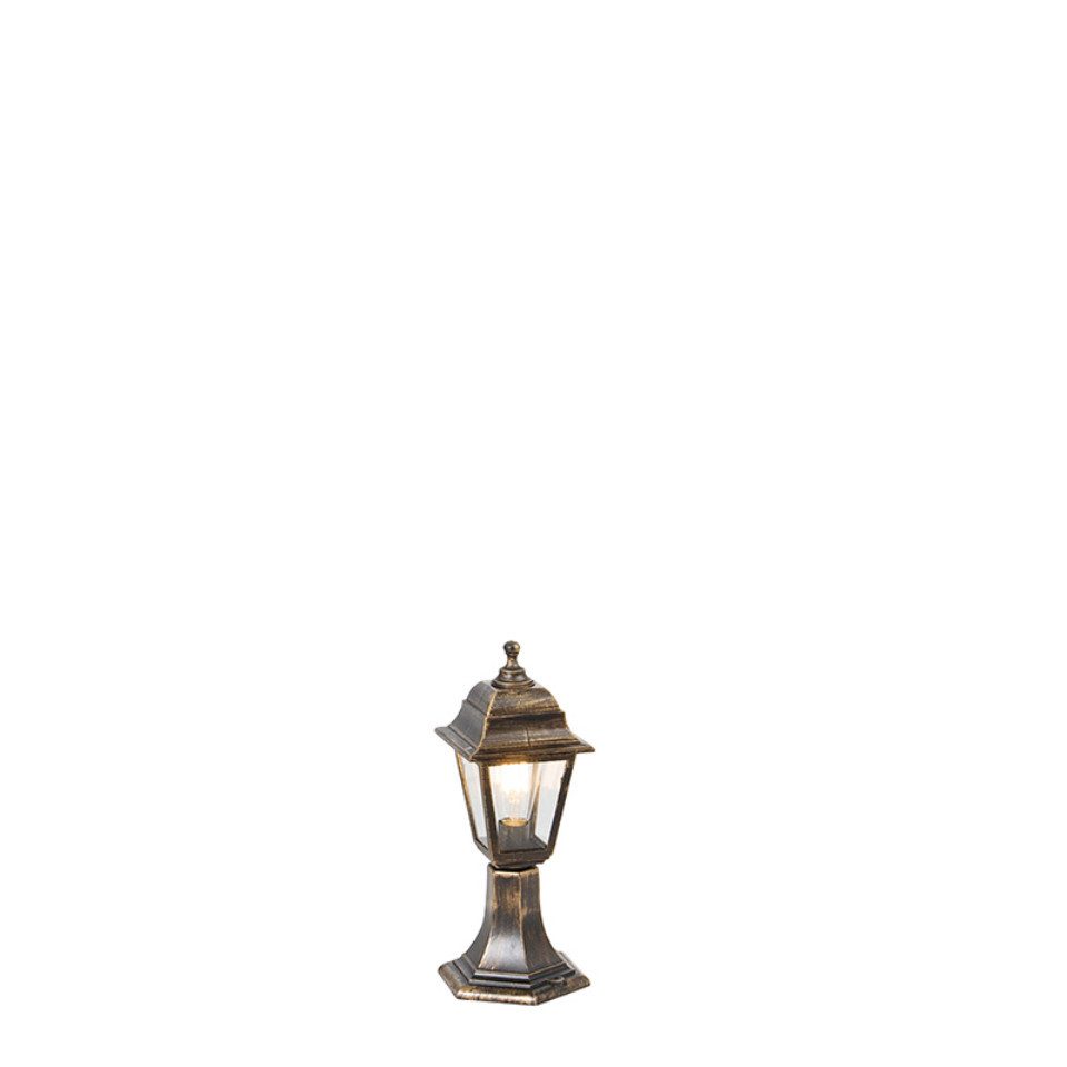 Qazqa Außen-Stehlampe Capital, ohne Leuchtmittel, Warmweiß, QAZQA Außen­poller­leuchte, e27, Gold, Kunststoff, classic-antique