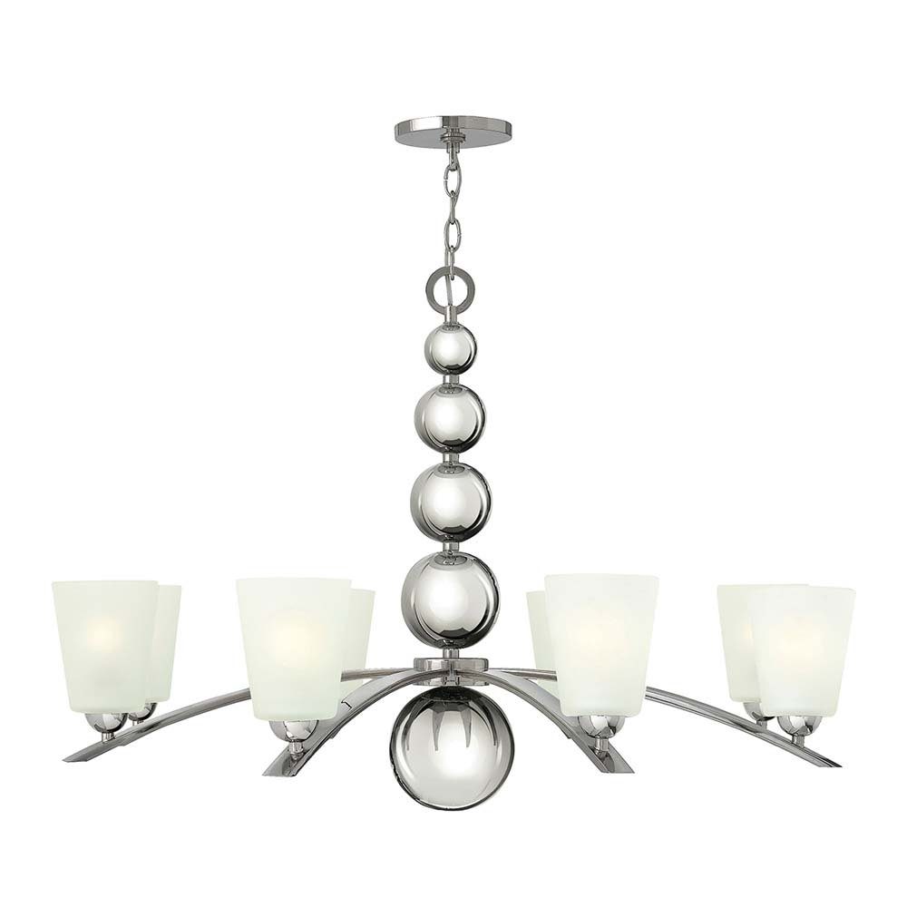 Elstead LIGHTING Kronleuchter, Leuchtmittel nicht inklusive, Kronleuchter Hängelampe Deckenleuchte Stahl Glas Nickel D 96,5cm