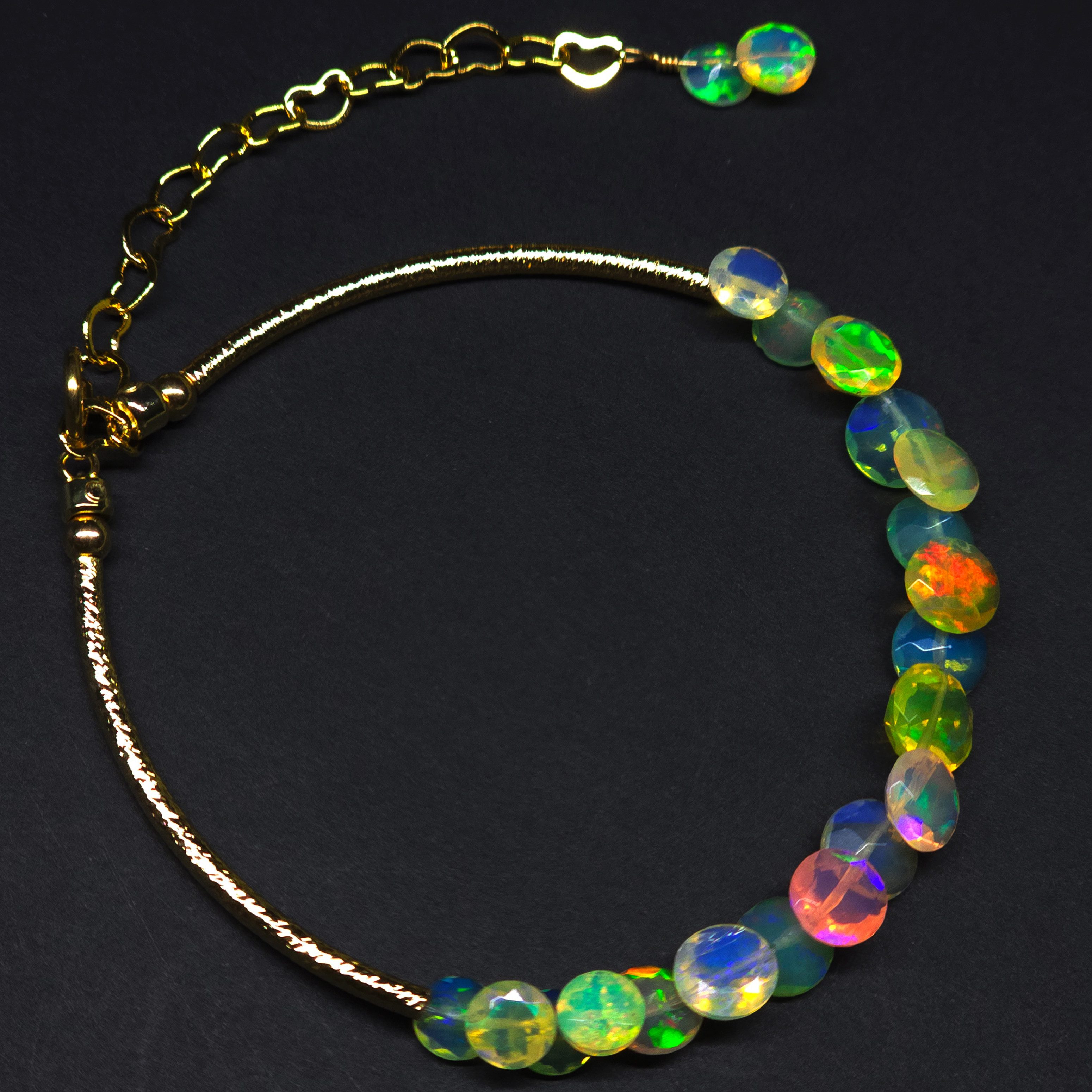 GOLDEN Armband Opal Armband Damen – Diamantschliff, 14K vergoldet, handgefertigt
