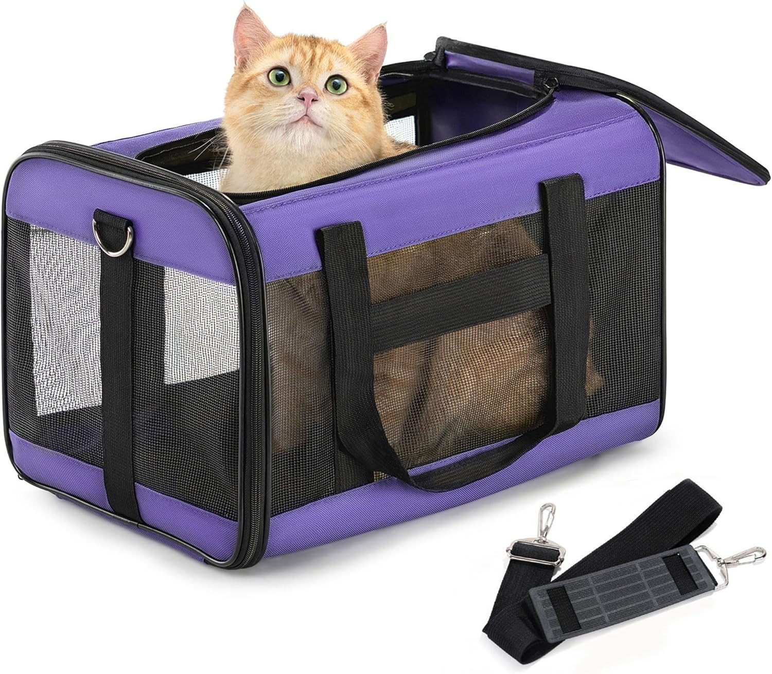 FELIXLEO Tiertransportbox Katzenbox Flugzeugtauglich weich faltbar bis 7kg Reise Tasche
