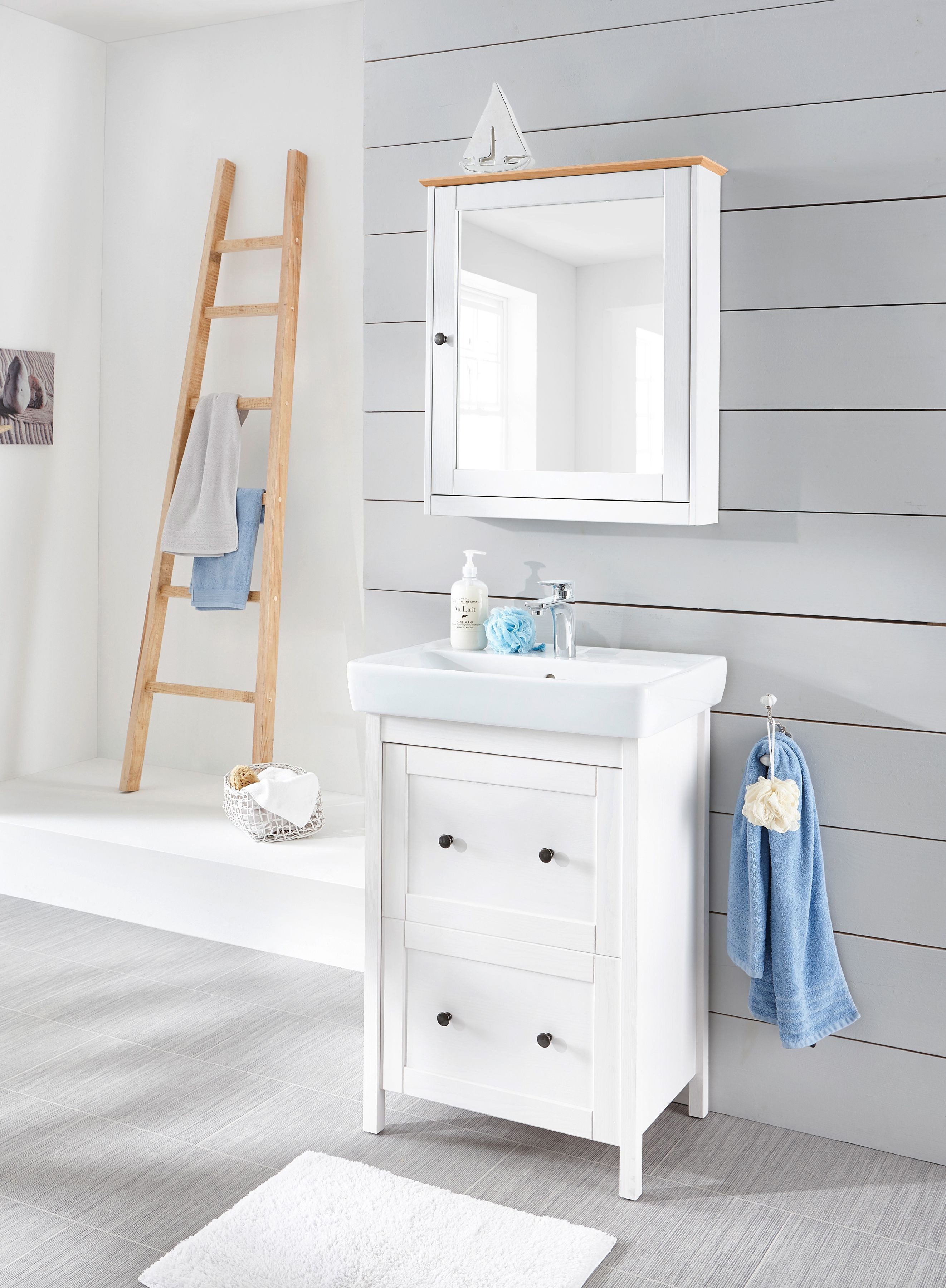 welltime Spiegelschrank Sylt/ Rügen/ Modern Breite 60,5 cm, aus massivem Ki günstig online kaufen