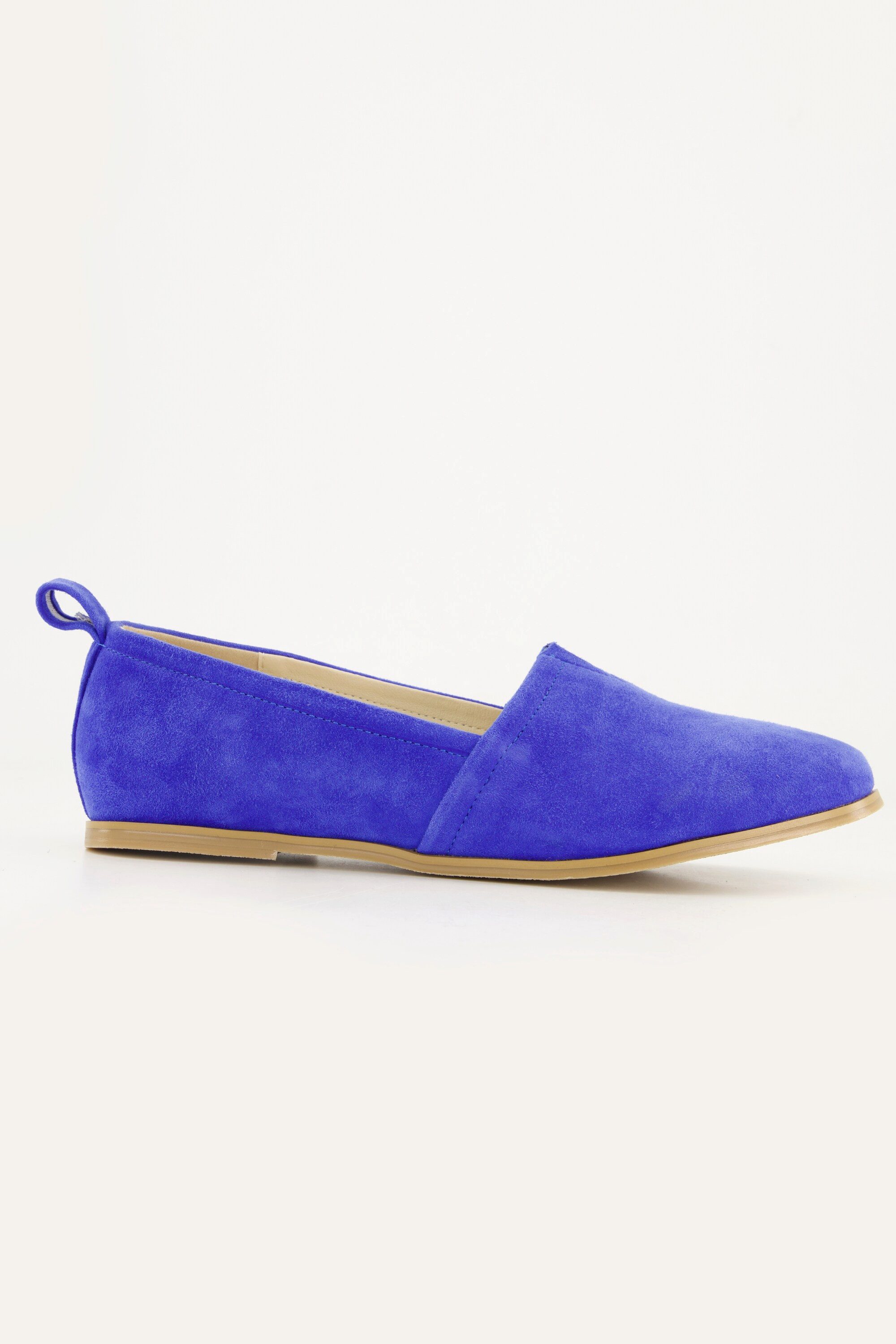 Ulla Popken Leder-Slipper Veloursleder flacher Absatz günstig online kaufen