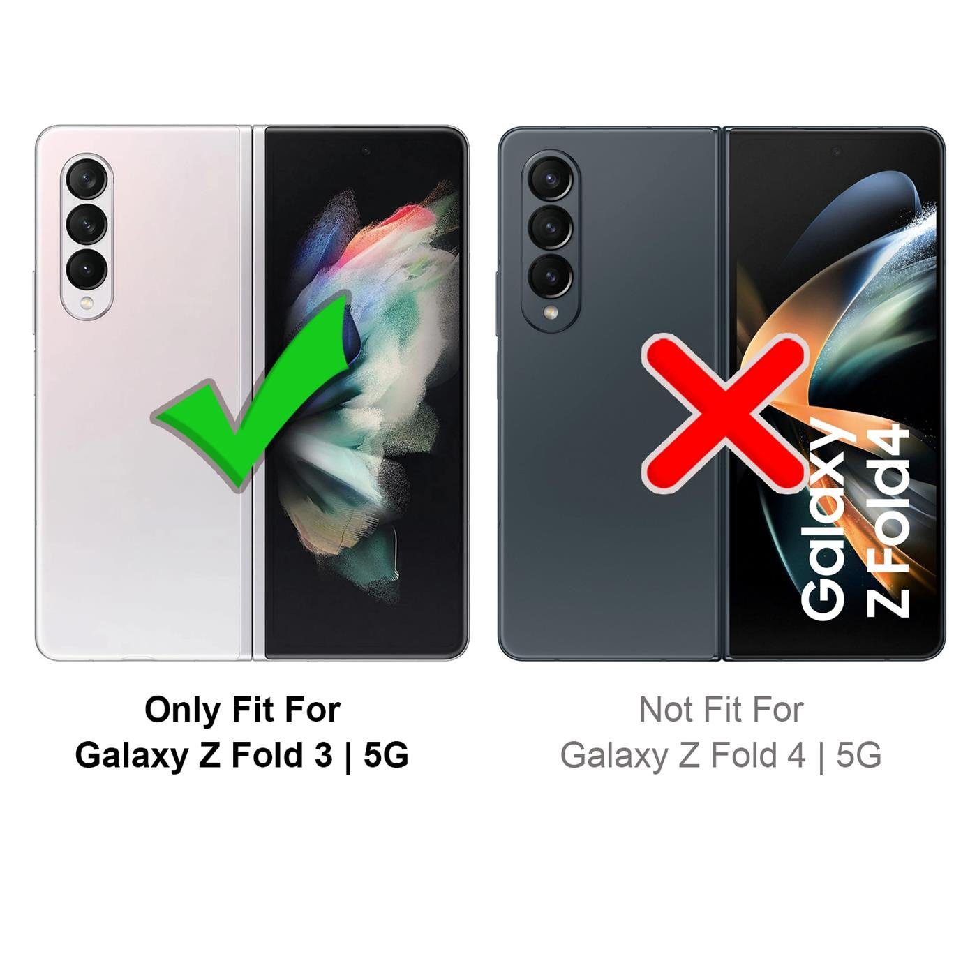 CoolGadget Handyhülle Armor Shield Case für Samsung Galaxy Z Fold 3 7,6 Zoll, Outdoor Cover Magnet Ringhalterung Handy Hülle für Galaxy Z Fold 3 5G
