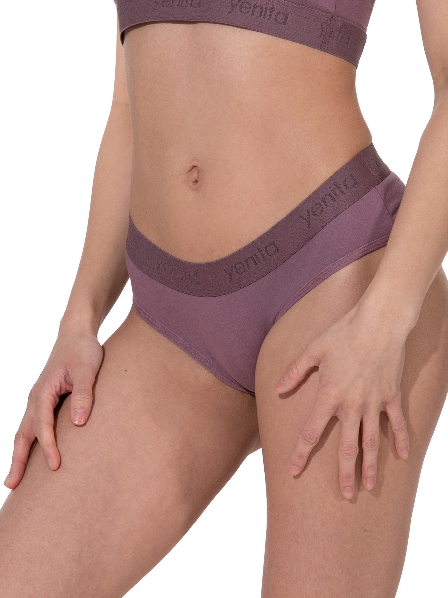 Yenita® Bikinislip Damen Slips mit elastischem Logobund (3-St) in angenehmer Baumwoll-Stretchqualität