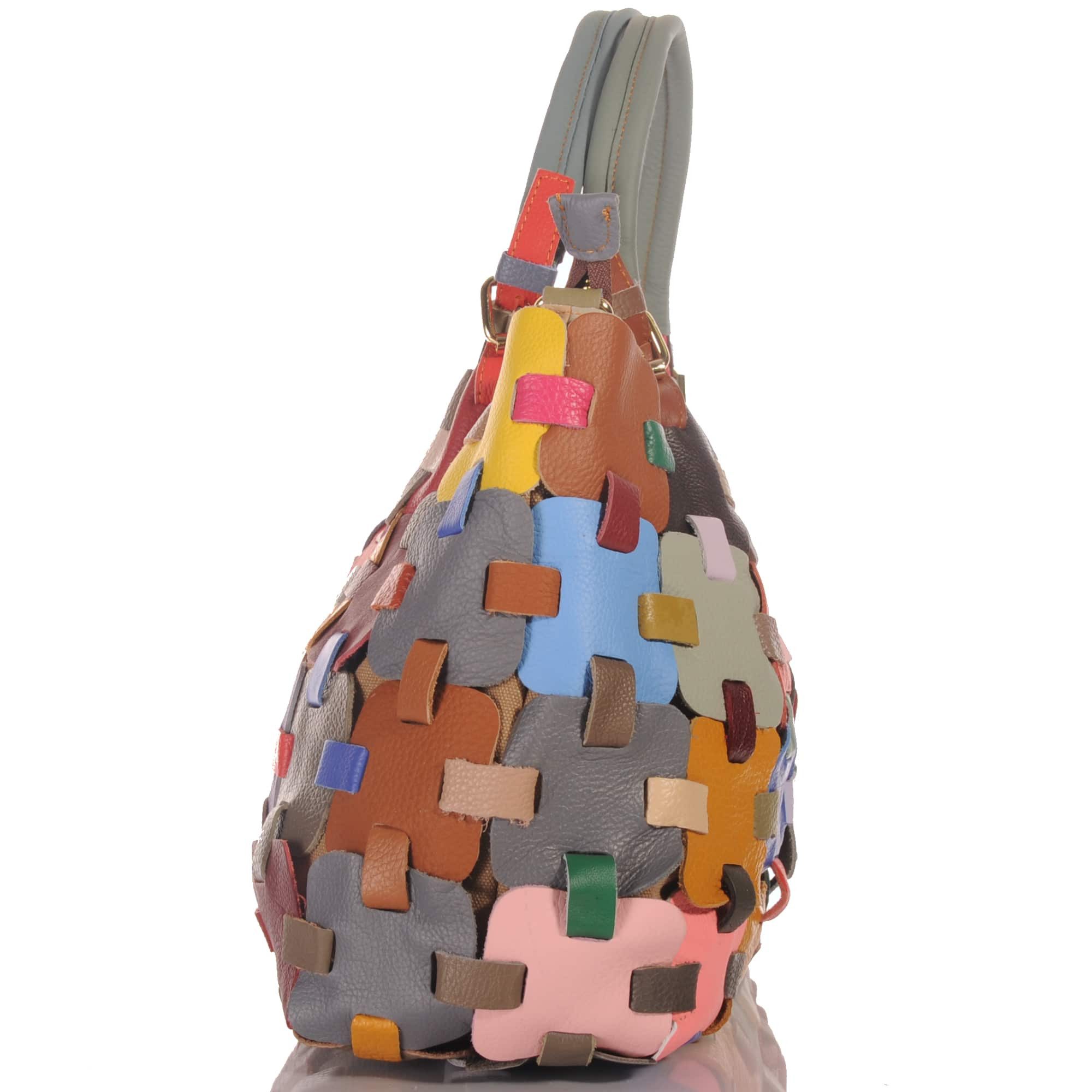 KMISSO Henkeltasche Damen Leder Patchwork Umhängetasche Shopper Schultertasche 30666 (1-tlg), im eleganten Look
