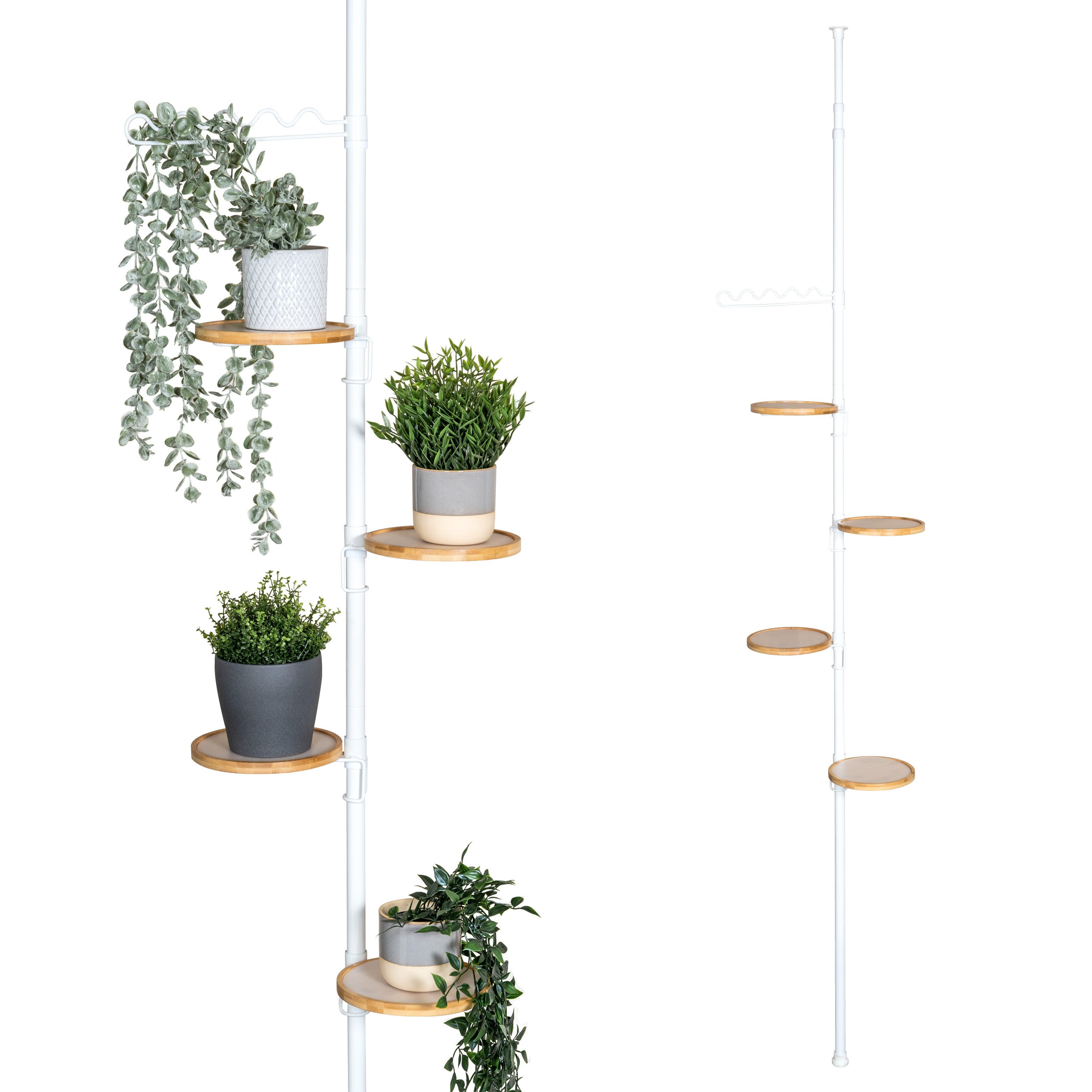 bremermann Blumenständer Teleskop-Blumenregal mit 4 Bambus-Ablagen
