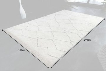 Hochflor-Teppich EUPHORIA 290x190cm beige, riess-ambiente, rechteckig, Höhe: 10 mm, Wohnzimmer · Baumwolle · getuftet · Scandinavian Design