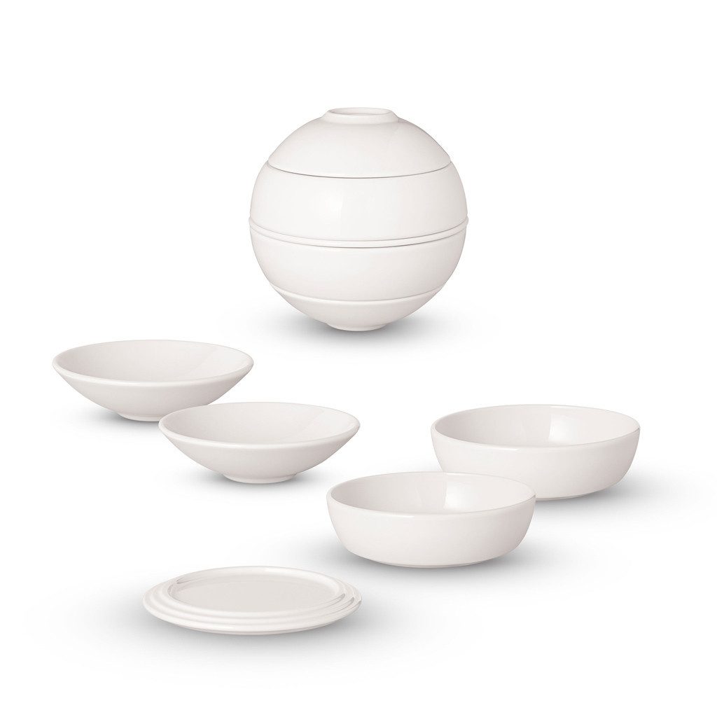 Villeroy & Boch Servier-Set Iconic LaPetiteBoule, Porzellan, (Set, 5-tlg), Premium Porcelain, 5 Stck, mikrowellensicher,spülmaschinenfest, Made i