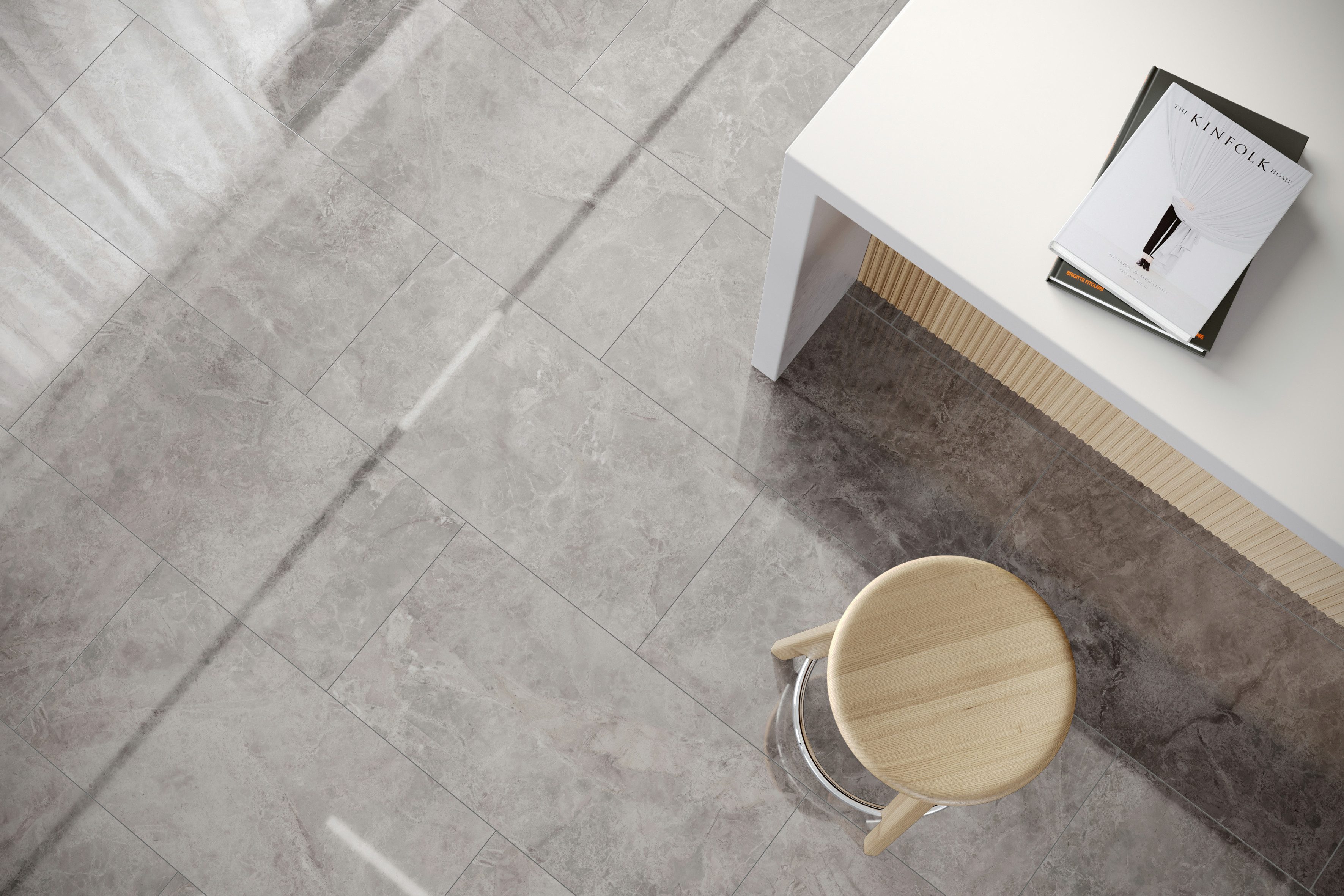 FALQUON GmbH Laminat Stone 2.0 Fliese - 810 x 400 x 8 mm - hochglänzend -, Packung, In 1 Packung: 8 Paneele - 2,592 m², 1 Packung: 8 Paneele - 2,592 m²