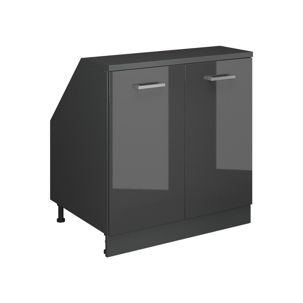 Vicco Kommode Rion, Anthrazit Hochglanz/Anthrazit, 80 x 81.6 cm mit 2 Türen, Sch... (1 St)