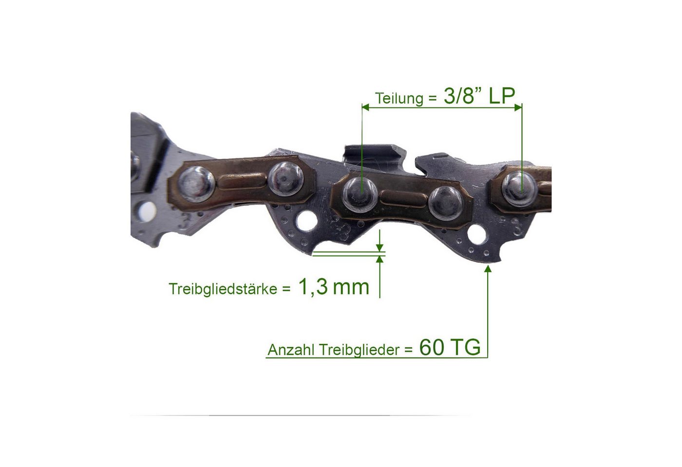 Thumbnail - Fritz Krug Ersatzkette Profi C Sägekette 3/8P 1.3 mm 60 TG Low Profi Ersatzkette, 3/8P