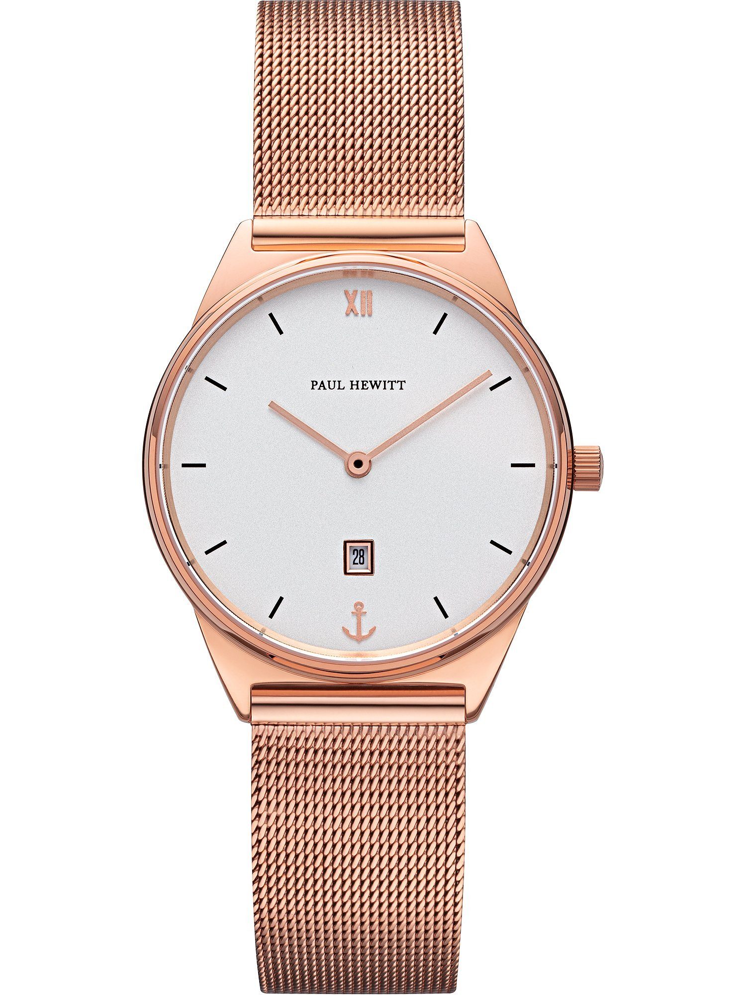 PAUL HEWITT Quarzuhr Paul Hewitt Damen-Uhren Analog Quarz roségold, weiß