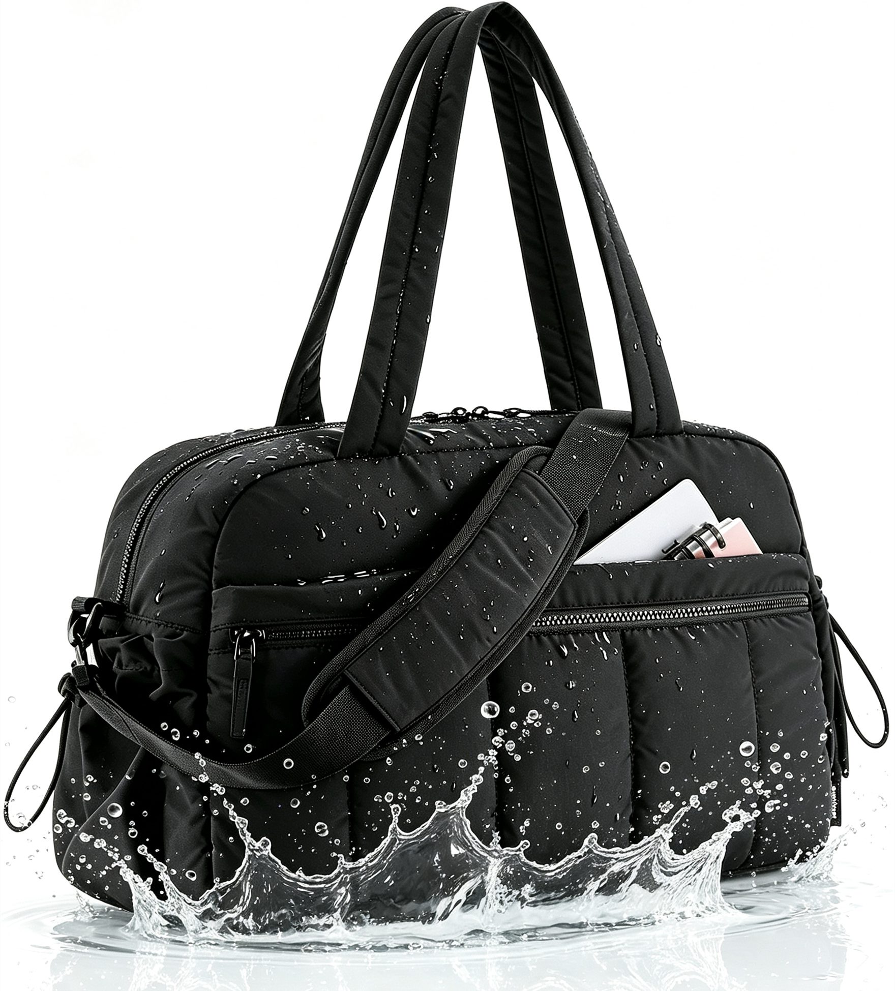 Forrlite Reisetasche Reisetasche Wasserdichter Reise-Seesack - Tragetasche, Sporttasche (Schultertasche (Erweiterbar mit Trolley-Ärmel und Nasstasche), Atmungsaktiv, wasserdicht, verschleißfest, großes Fassungsvermögen), Schultergurt, für Yoga, Schwimmen, Tourismus, Fitness