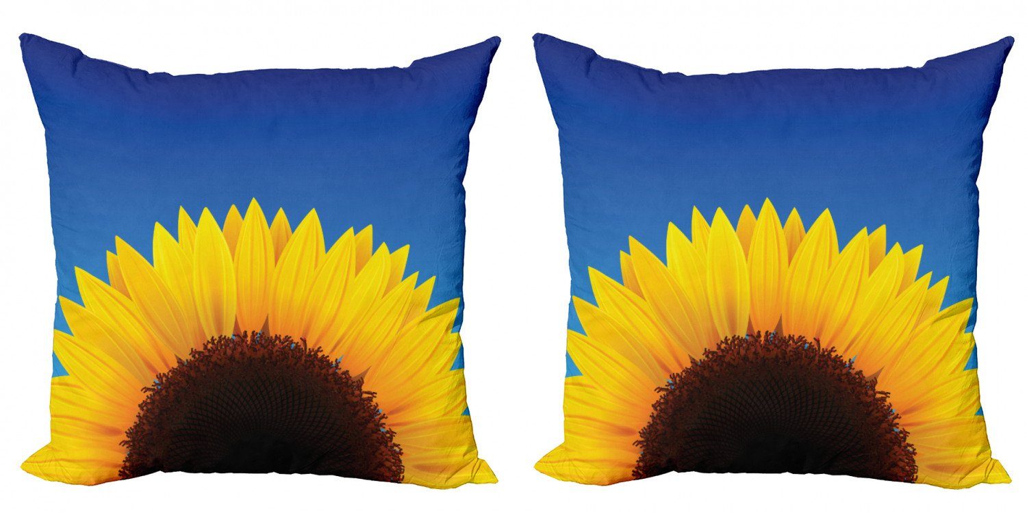 Kissenbezüge Modern Accent Doppelseitiger Digitaldruck, Abakuhaus (2 Stück), Gelb und Blau Sunflower Blatt