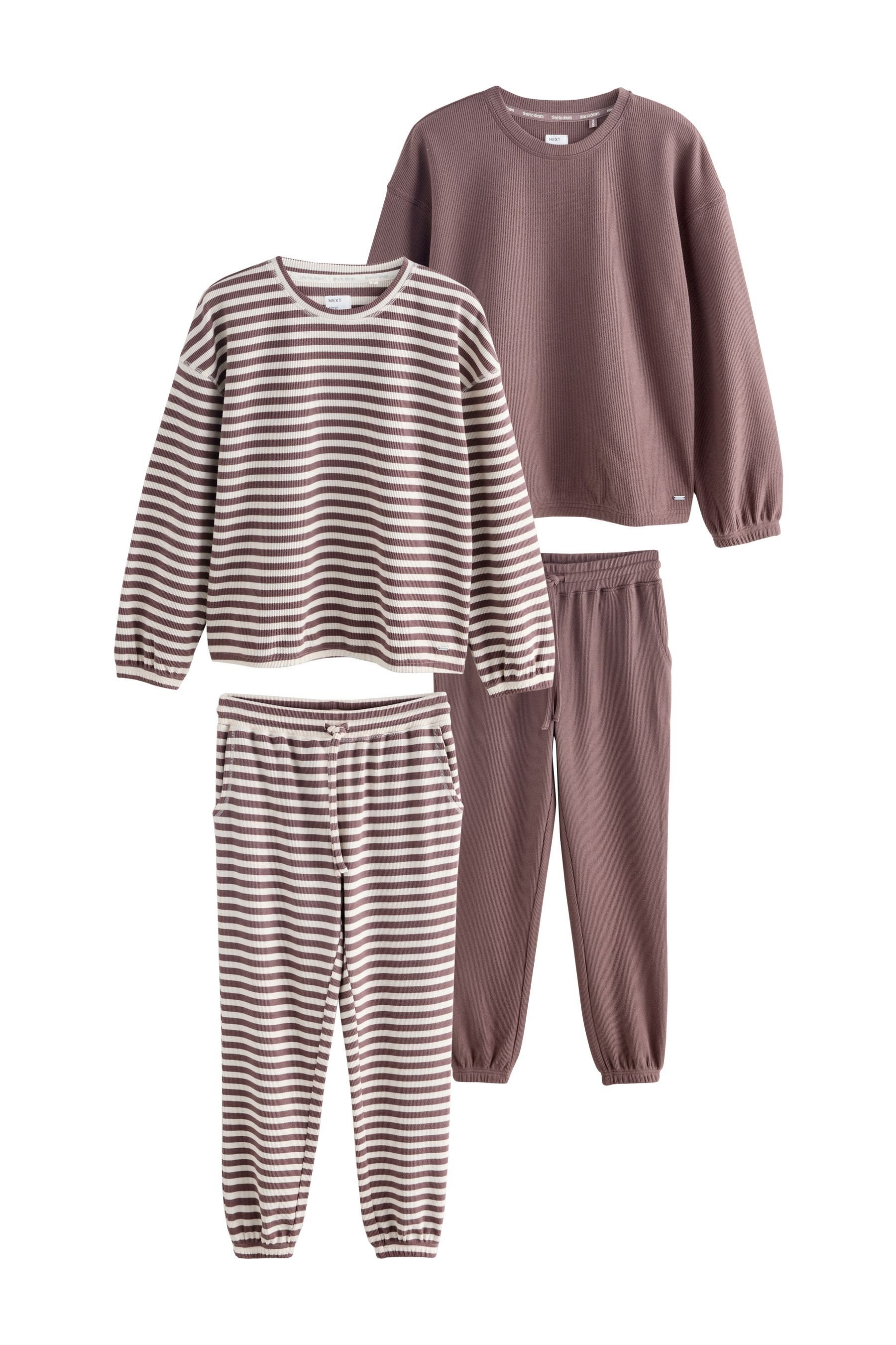 Next Pyjama Langarm-Schlafanzüge mit Waffelstruktur, 2er-Pack günstig online kaufen