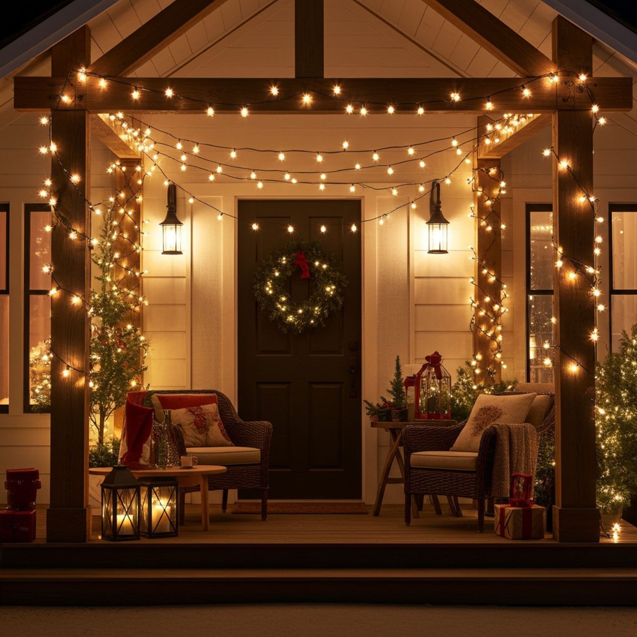 shop'n smile ideoon LED-Lichterkette XL Lichterkette 320 LEDs warmweiß, 24m für Innen & Außen IP44, 320 LED-Lichterkette 24m Länge + 2m Zuleitung, IP44 innen & außen
