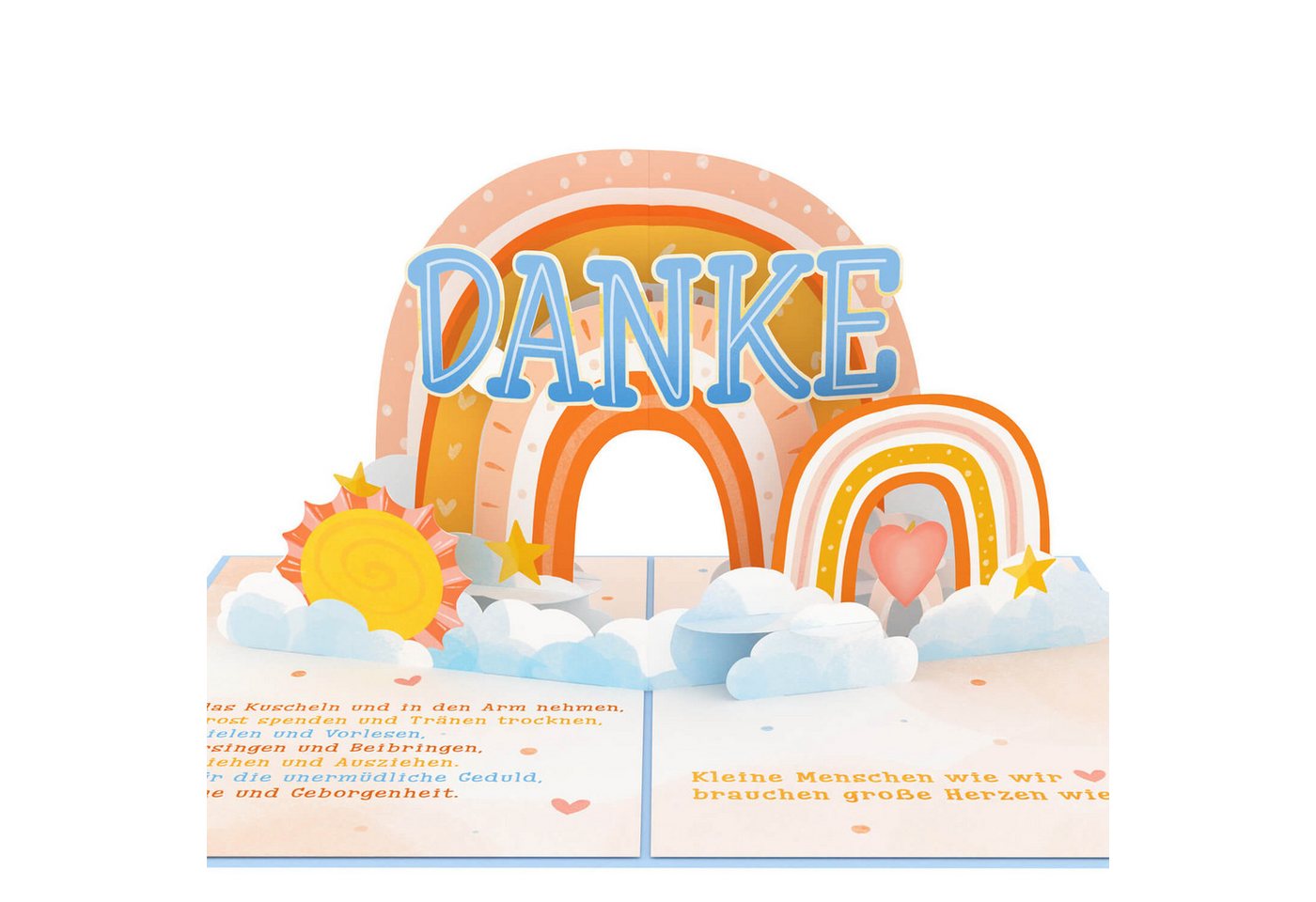 papercrush Dankeskarte Dankeschön für Erzieherinnen Pop-Up Karte, Handgemacht, Verschenkfertig, Mit Umschlag