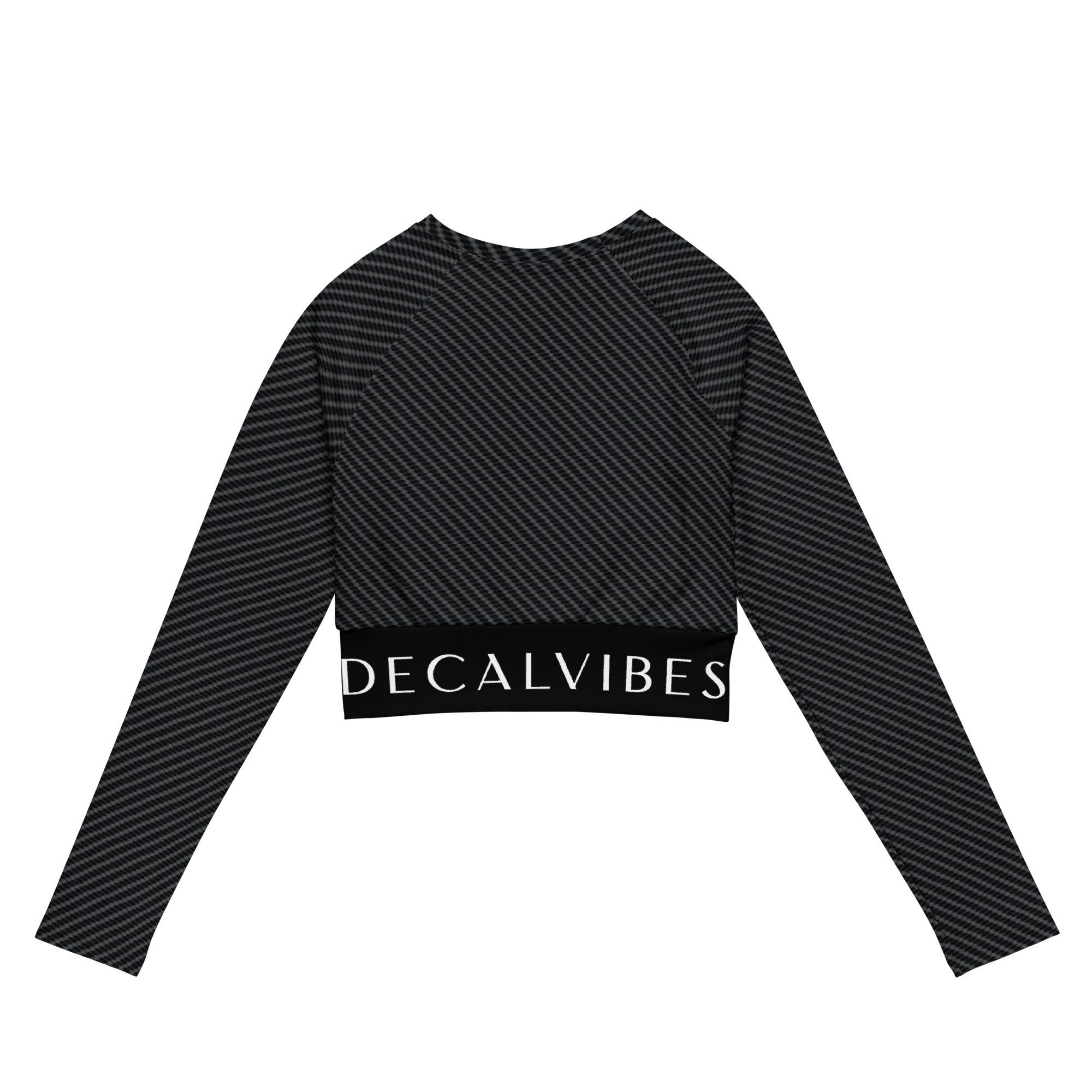 DECALVIBES Crop-Top Crop Top mit langen Ärmeln Ultimate Carbon UPF 50+, lange Raglanärmel, Crop-Schnitt, recyceltes Material