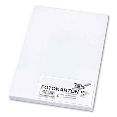 Folia Bastelkartonpapier Fotokarton - A4, 300 g/qm, hochweiß, 50 Blatt