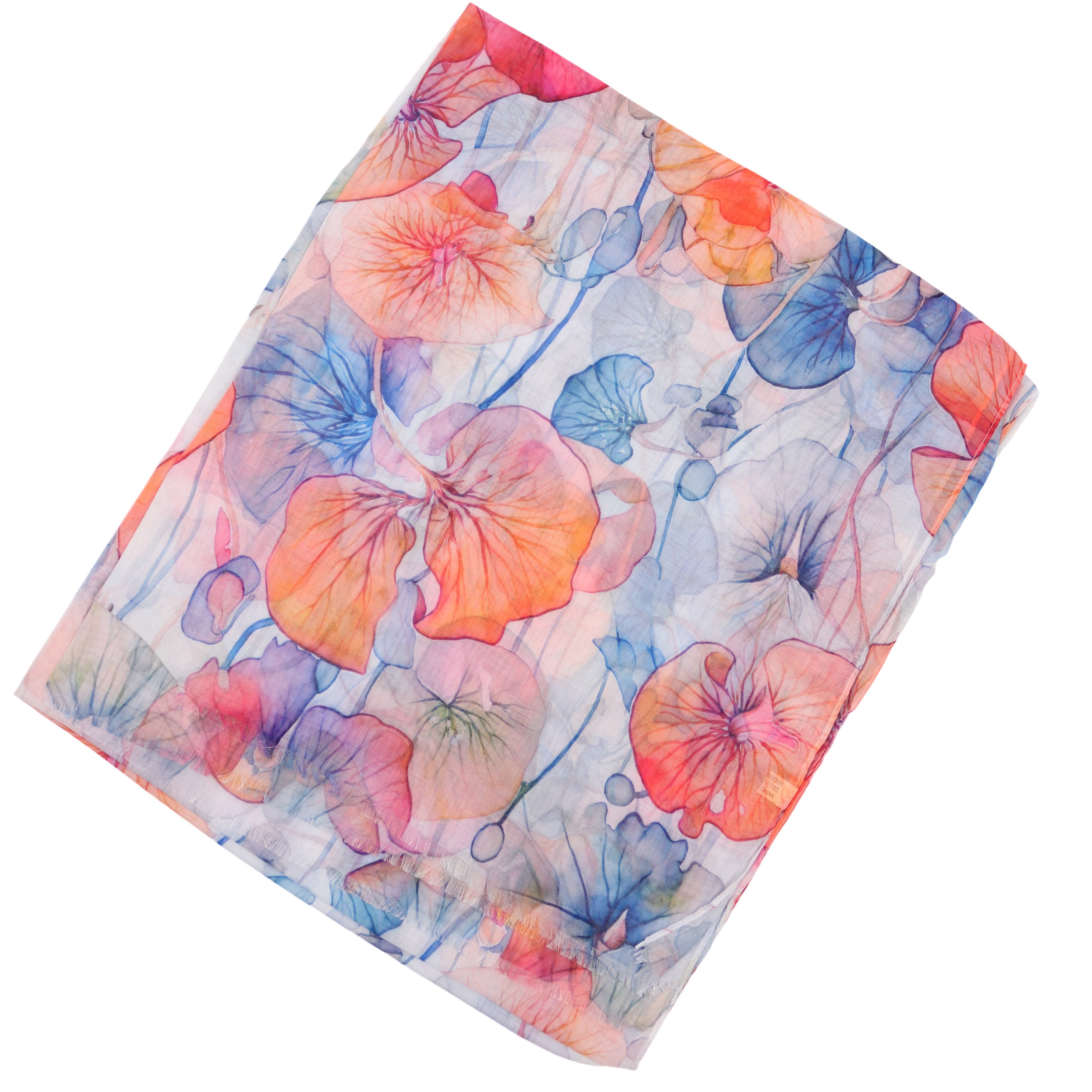 MIRROSI Modeschal Weicher & Leicht Großes Schal, ca.75x180cm, Lotus Print, (aus 100% Viskose, Atemberaubende Designs), Damen Halstuch Stola ideal für Frühling, Sommer und Herbst