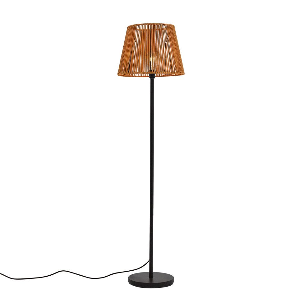 Qazqa Außen-Stehlampe Virginia, ohne Leuchtmittel, Warmweiß, QAZQA Außen Boden­leuchte, e27, Orange, Stahl, Japandi