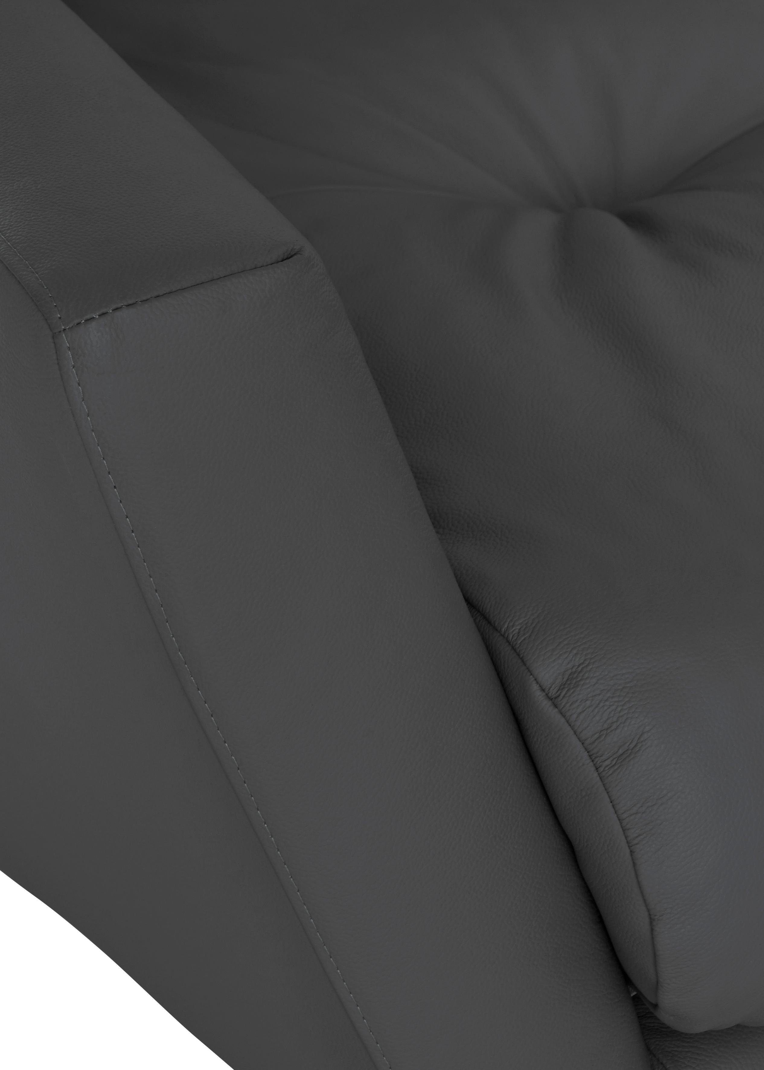 Füße Big-Sofa softy, Heftung W.SCHILLIG mit dekorativer im schwarz pulverbeschichtet Sitz,