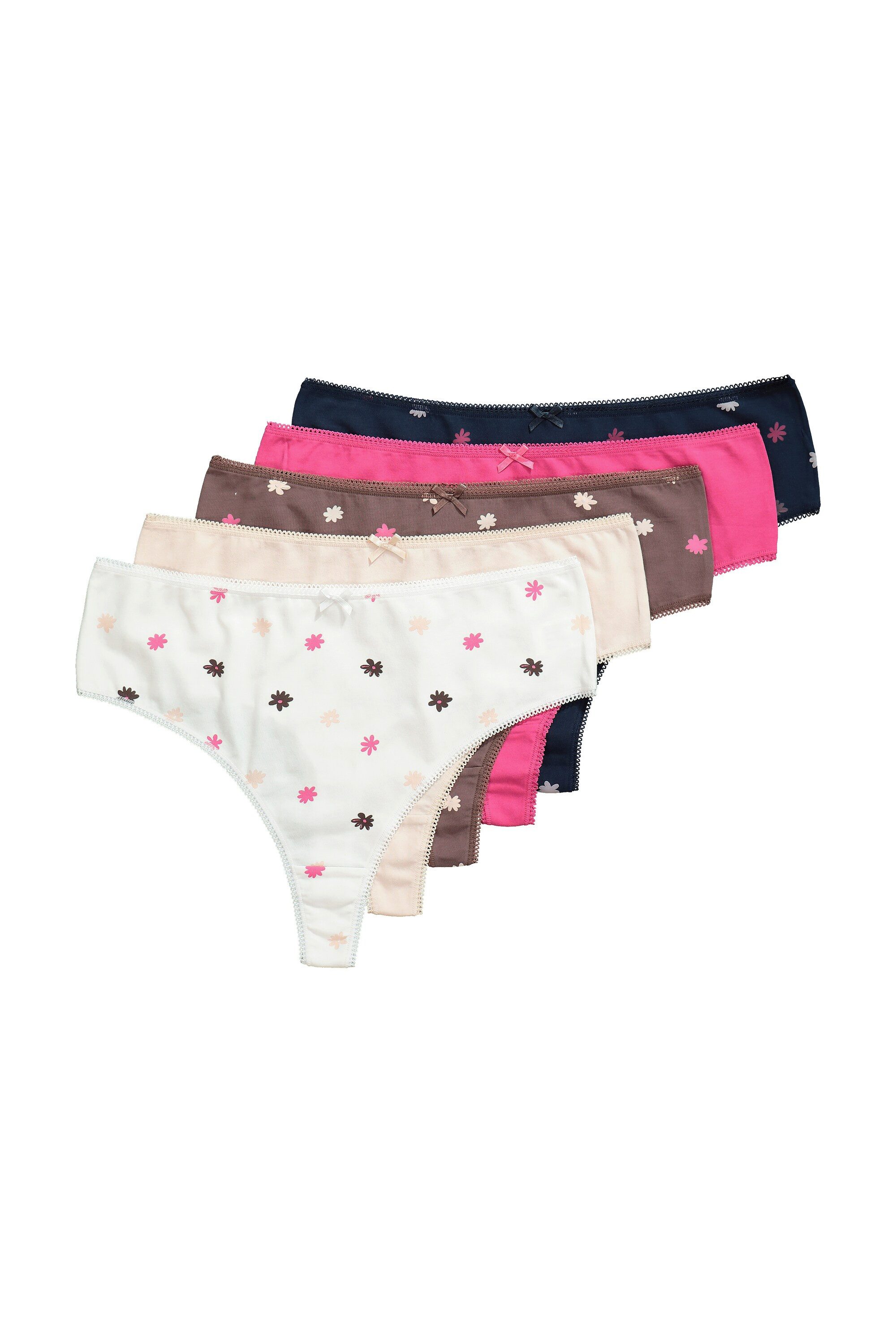 Ulla Popken Slip Strings 5er-Pack Millefleur/einfarbig günstig online kaufen