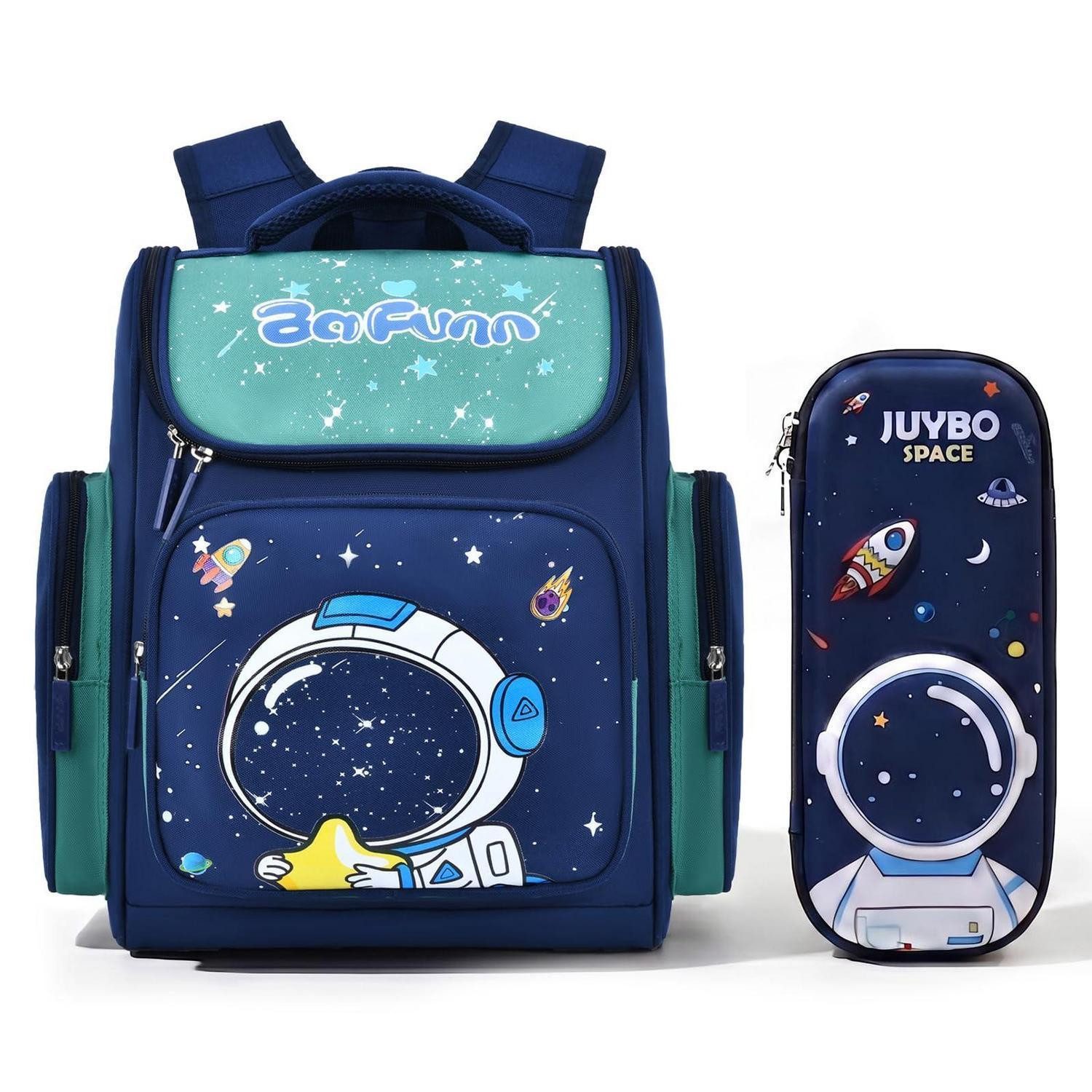 LuxusKollektion Schulranzen Schulranzen Teen Jungen 3tlg. Grün Astronaut