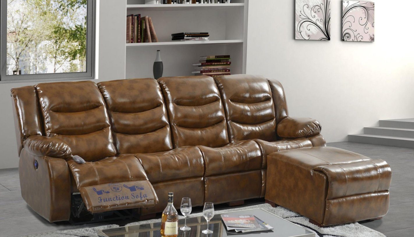 JVmoebel Ecksofa Luxus Möbel Sofa 4 Sitzer Pouff Design Polster Relax Wohnlandschaft, 1 Teile, mit Relaxfunktion