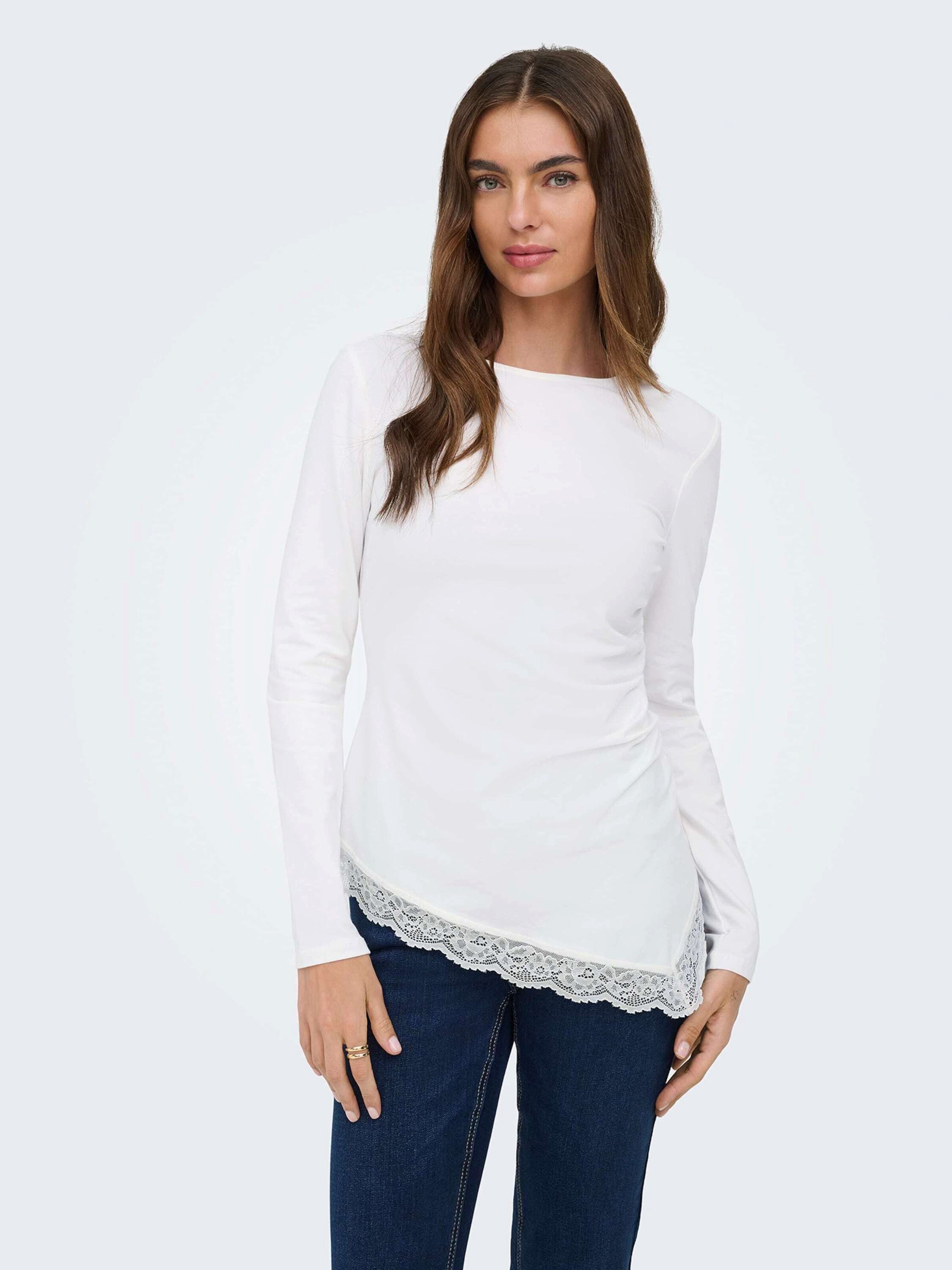 ONLY Langarmshirt ONLLive Love (1-tlg) Drapiert/gerafft