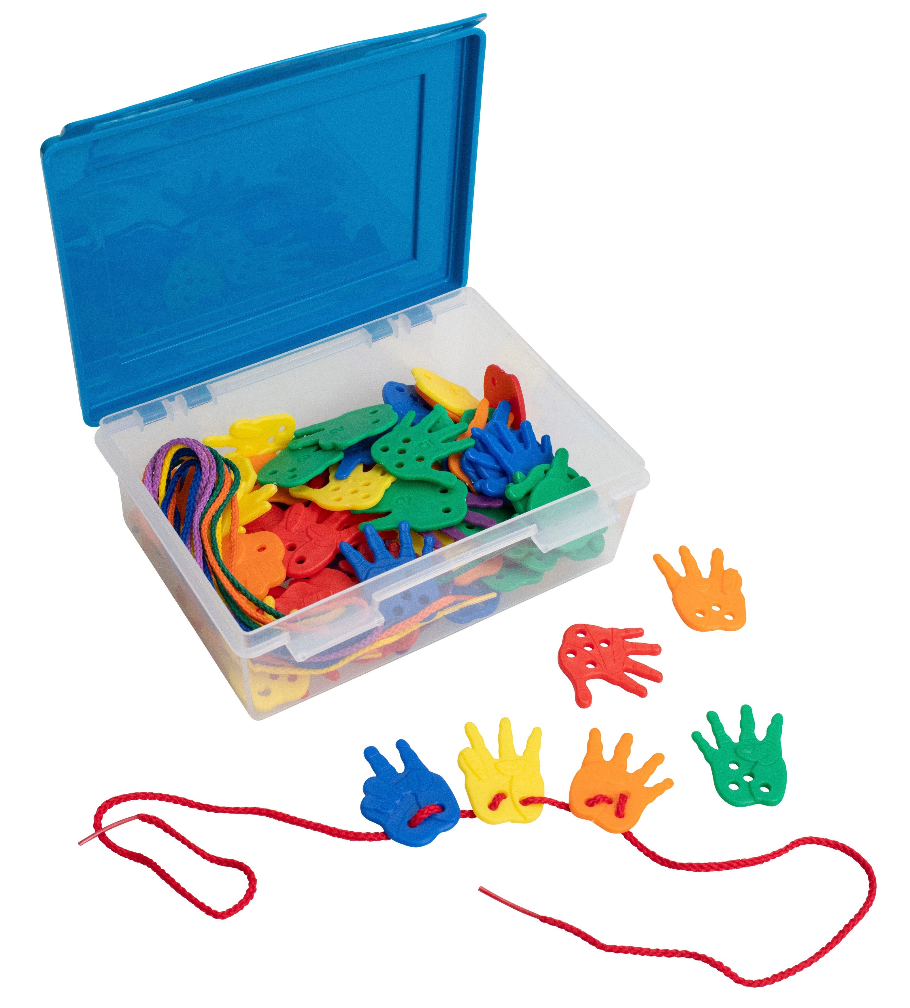 Betzold Motorikbrett Fädel-Hände, 72 Stück