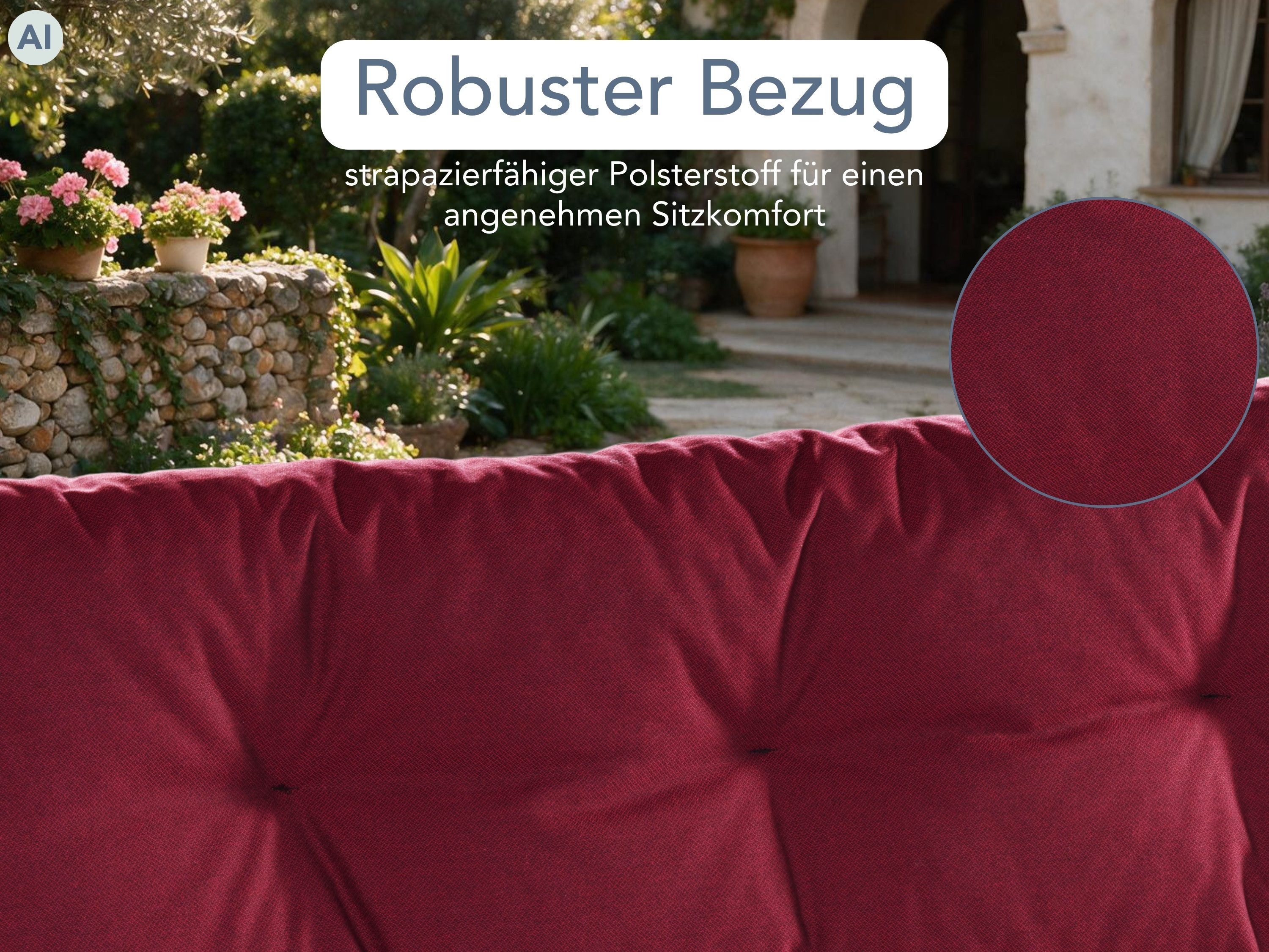 XDREAM Palettenkissen Sitzkissen, Rückenkissen und Seitenkissen (Einzeln oder als Set), passend für handelsübliche Europaletten/ Indoor & Outdoor geeignet – Bild 3 von 5