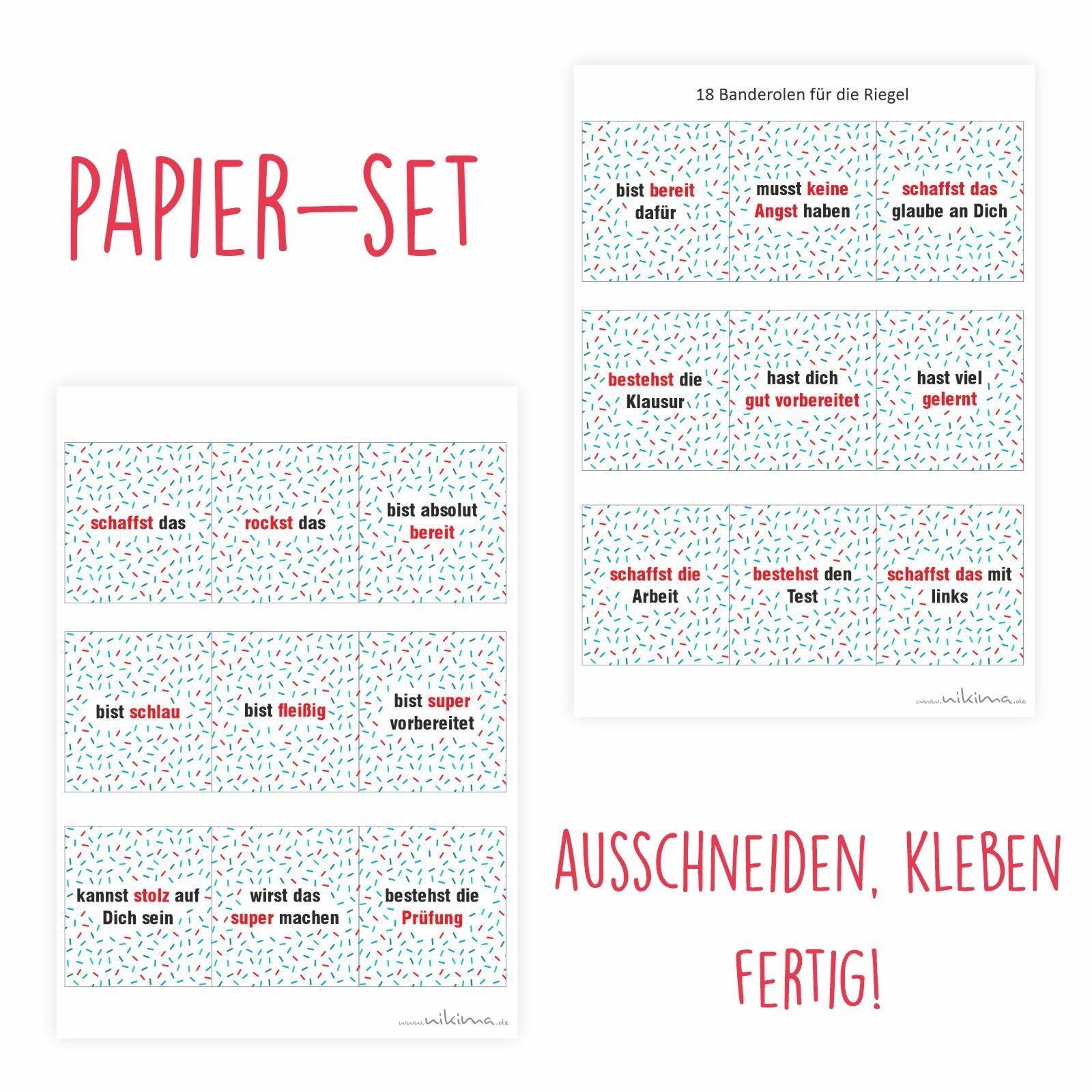 nikima Packpapier PAPIER SET - Duplo Prüfung Du schaffst das Motivation
