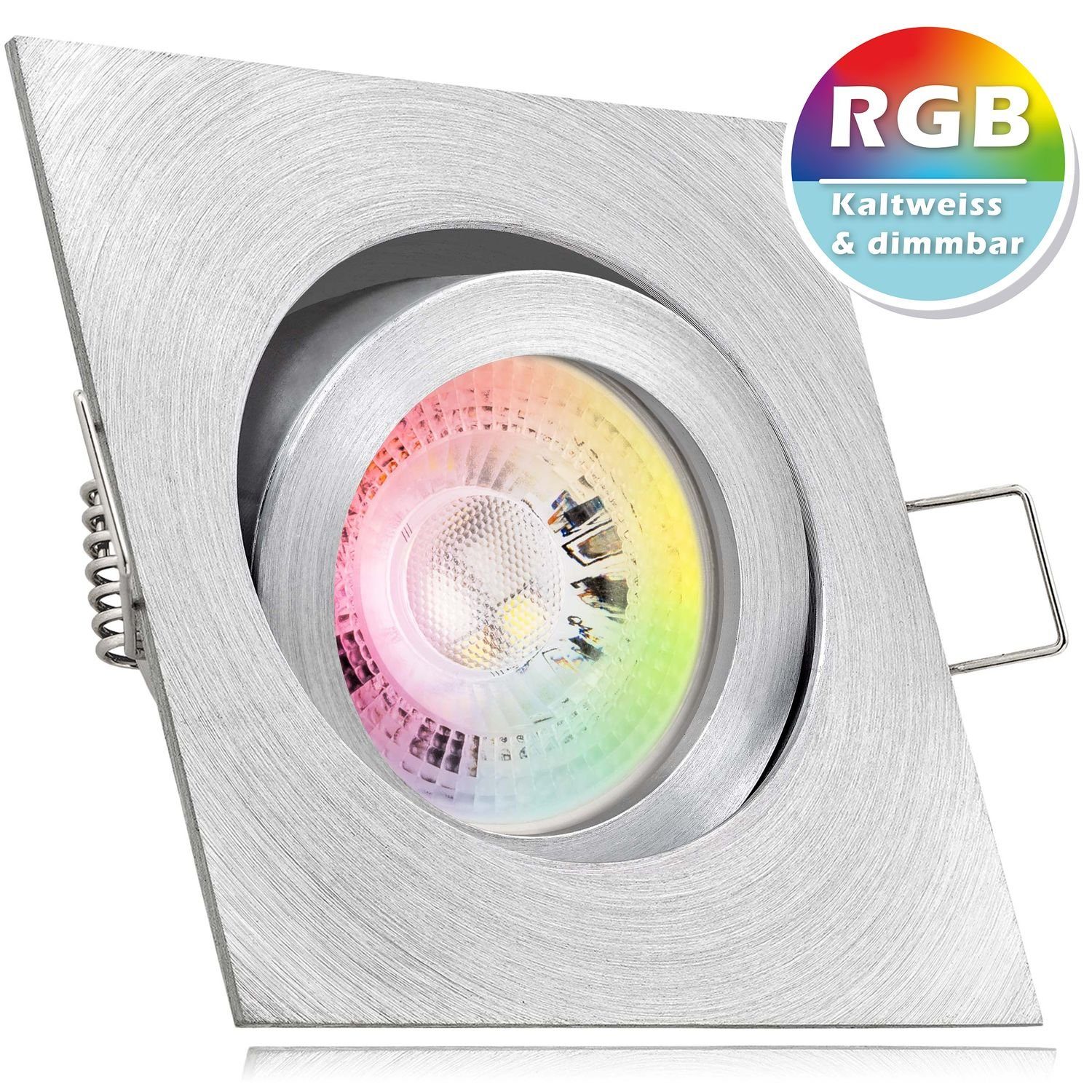 matt LED in RGB Einbaustrahler mit LEDAN GU10 aluminium LED 3W von Einbaustrahler Set LED LEDANDO